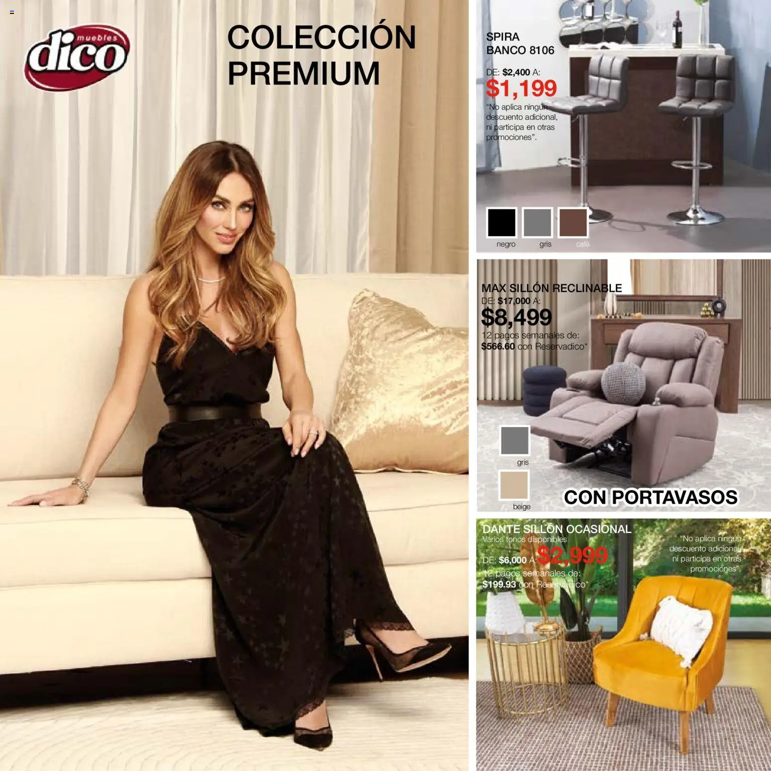 Nuevas ofertas de Muebles Dico válidas en toda la República Mexicana desde el 01/08/2026. ¡Encuentra las mejores ofertas en Muebles Dico catálogo! | Página: 60 | Productos: Sillón, Banco