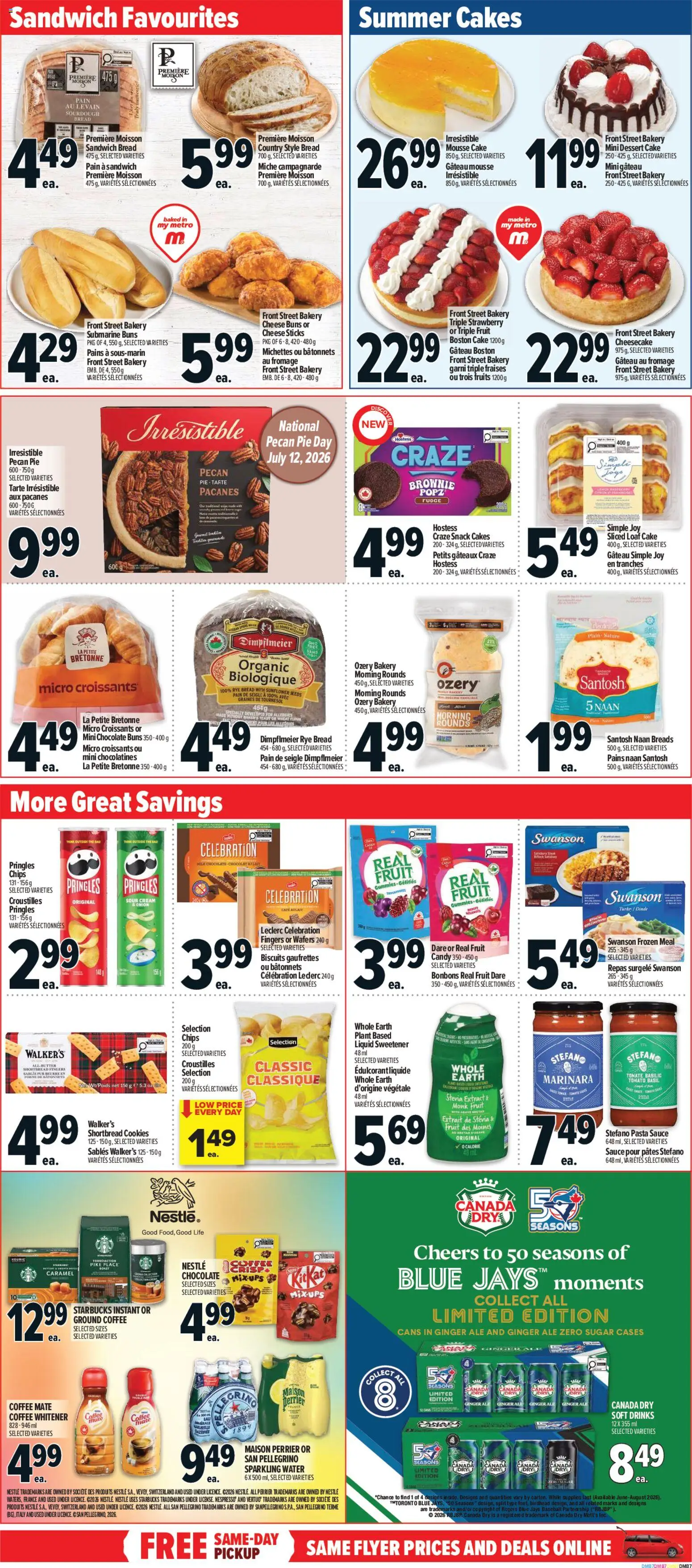 Metro flyer valid from Jul 9, 2026 | Page: 10 | Products: Sour cream, Cream, Turkey, Chocolate