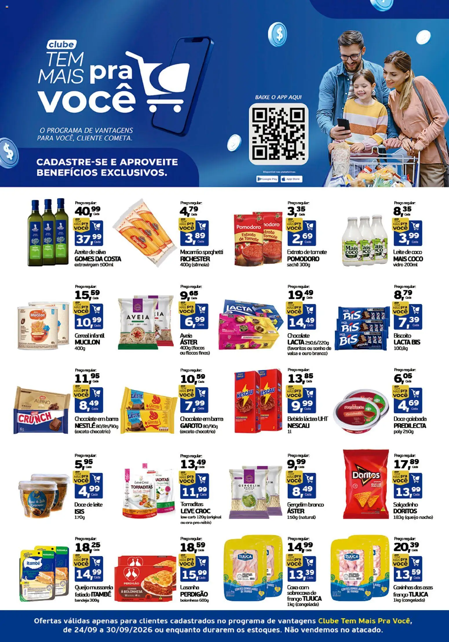 Cometa Supermercados Folheto - válido de 24/09/2026 | Página: 1 | Produtos: Nescau, Mucilon, Frango, Azeite de oliva