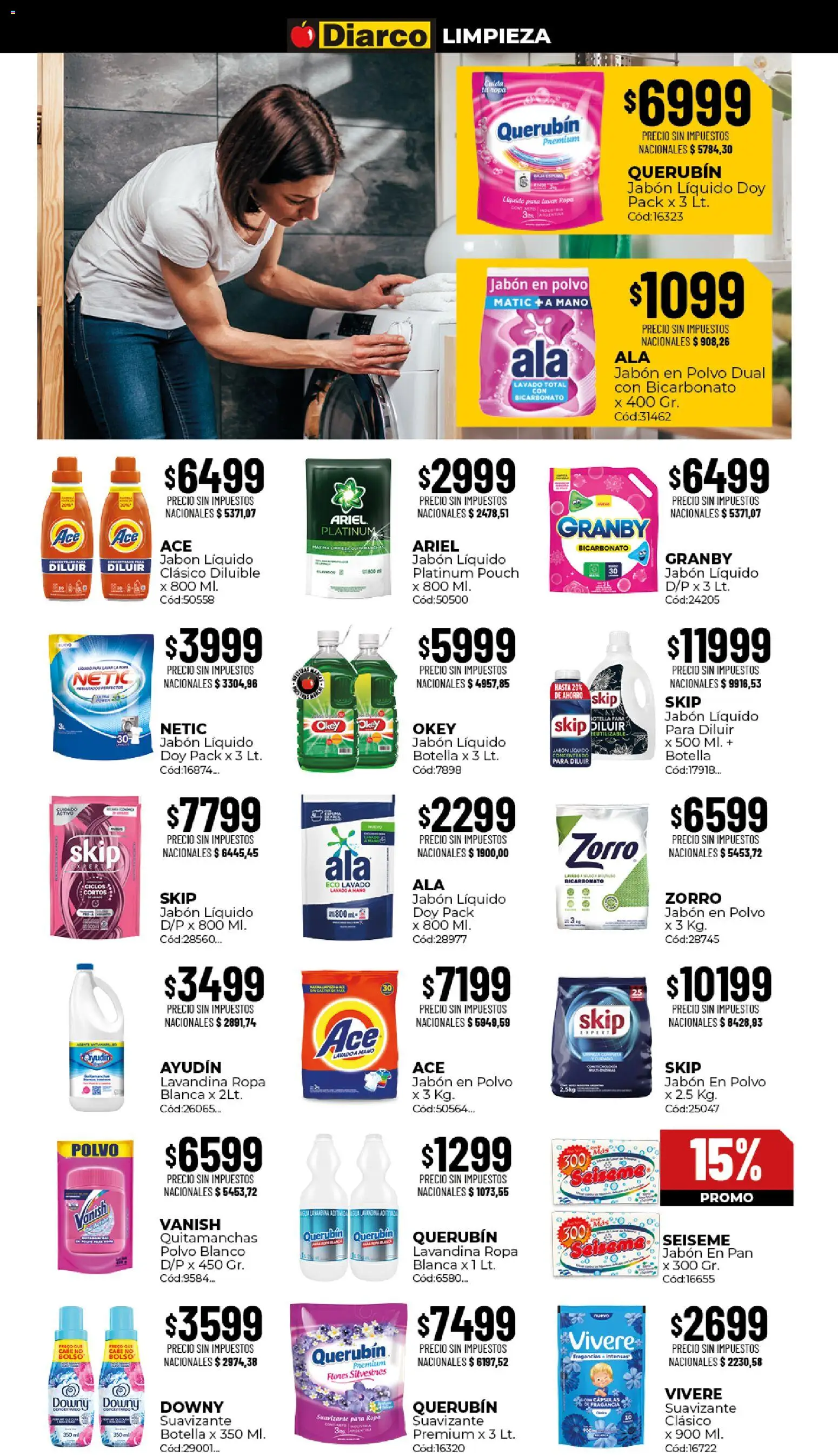 Diarco ofertas │ válido desde el 24/08/2026 | Página: 17 | Productos: Lavandina, Jabón líquido, Cápsulas, Suavizante