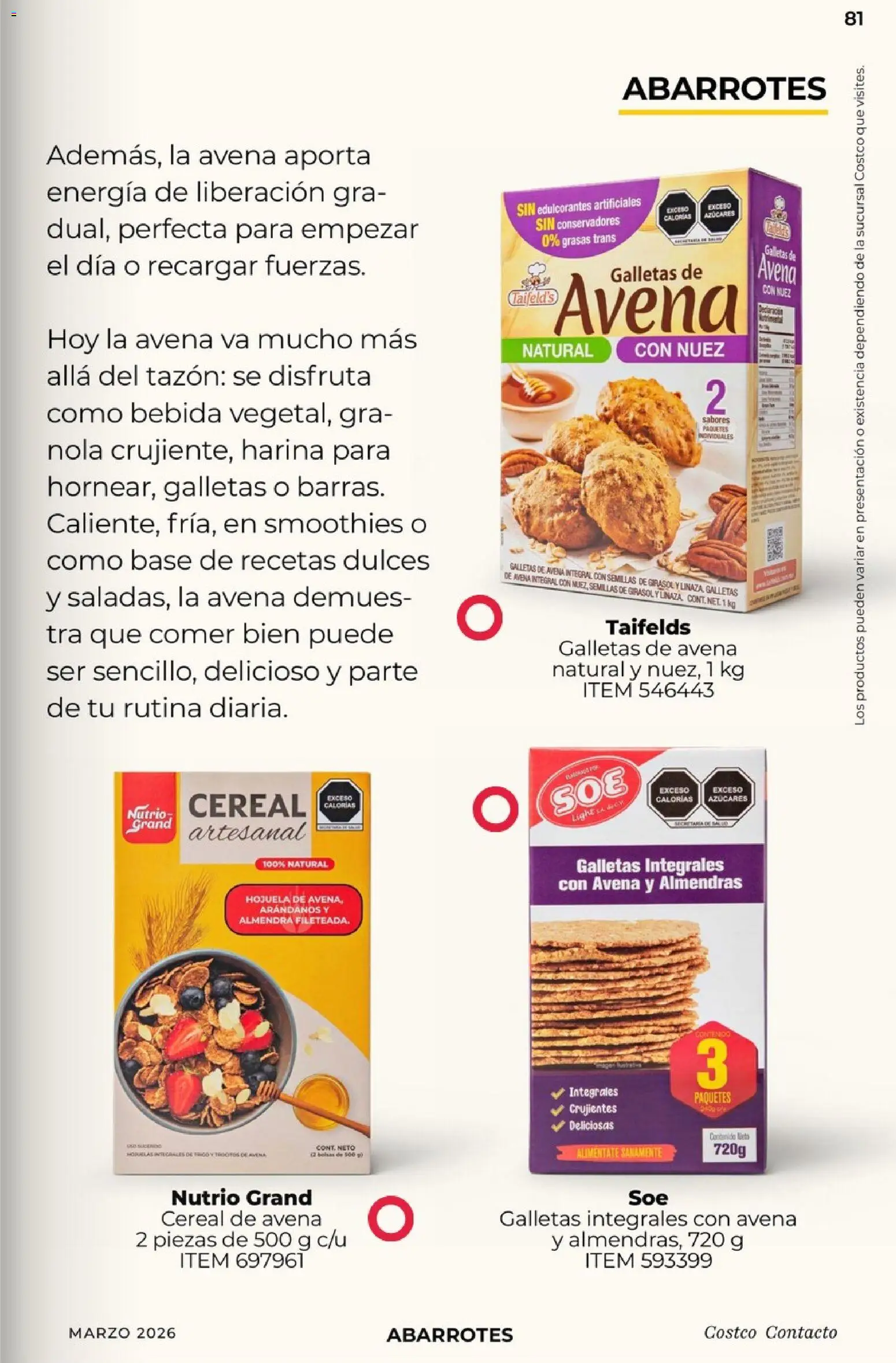 Nuevas ofertas de Costco válidas en toda la República Mexicana desde el 01.03.2026. ¡Encuentra las mejores ofertas en Costco Revista de marzo! | Página: 81 | Productos: Almendras, Semillas, Arándanos, Nuez