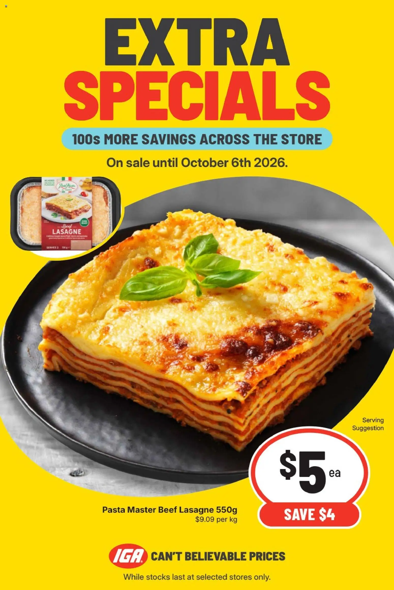 IGA catalogue - valid from 30/09/2026 | Page: 7 | Products: Beef, Pasta, Lasagne