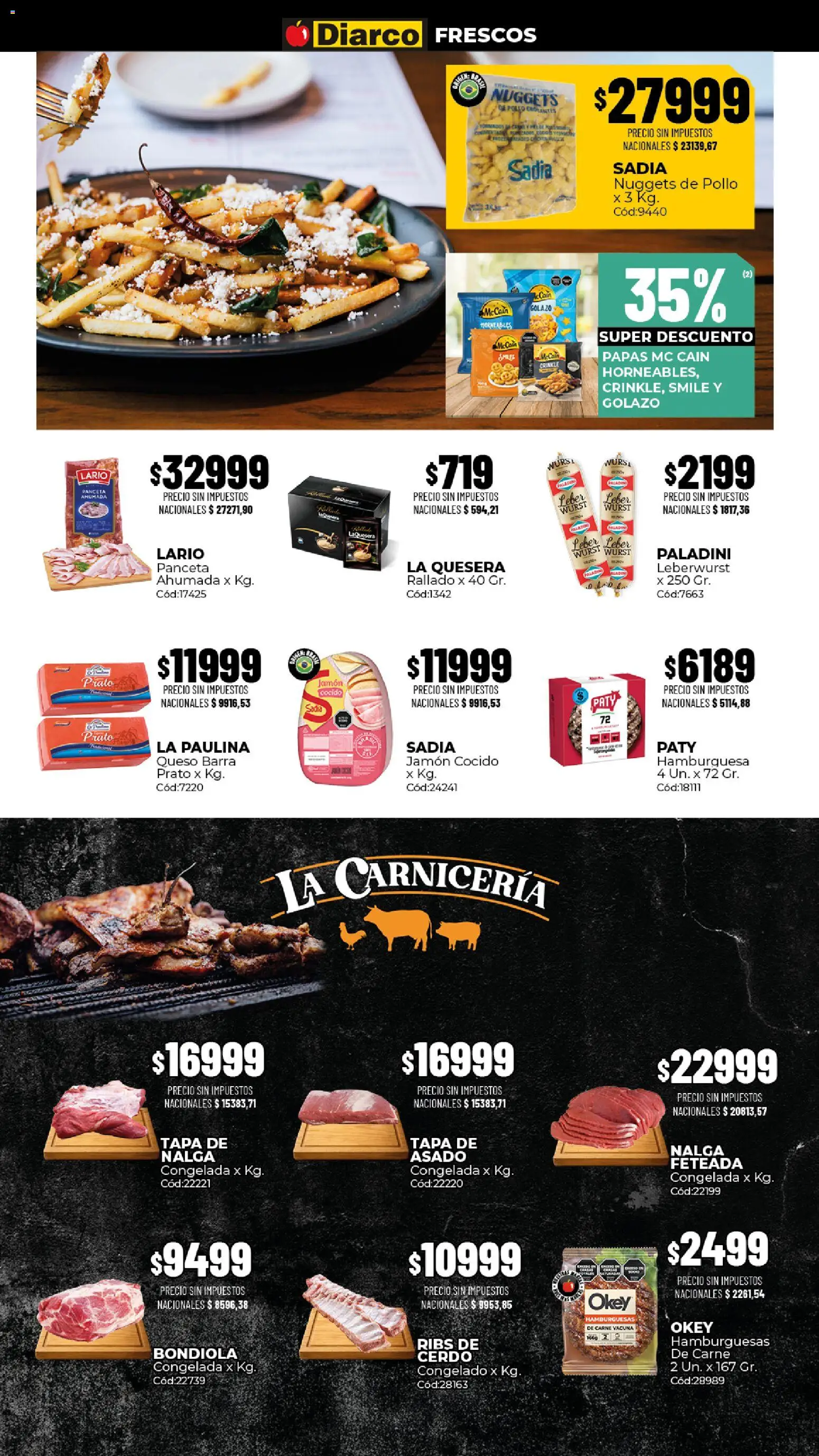 Diarco - Ofertas Sur │ válido desde el 10/08/2026 | Página: 10 | Productos: Jamón cocido, Carne, Papas, Cerdo
