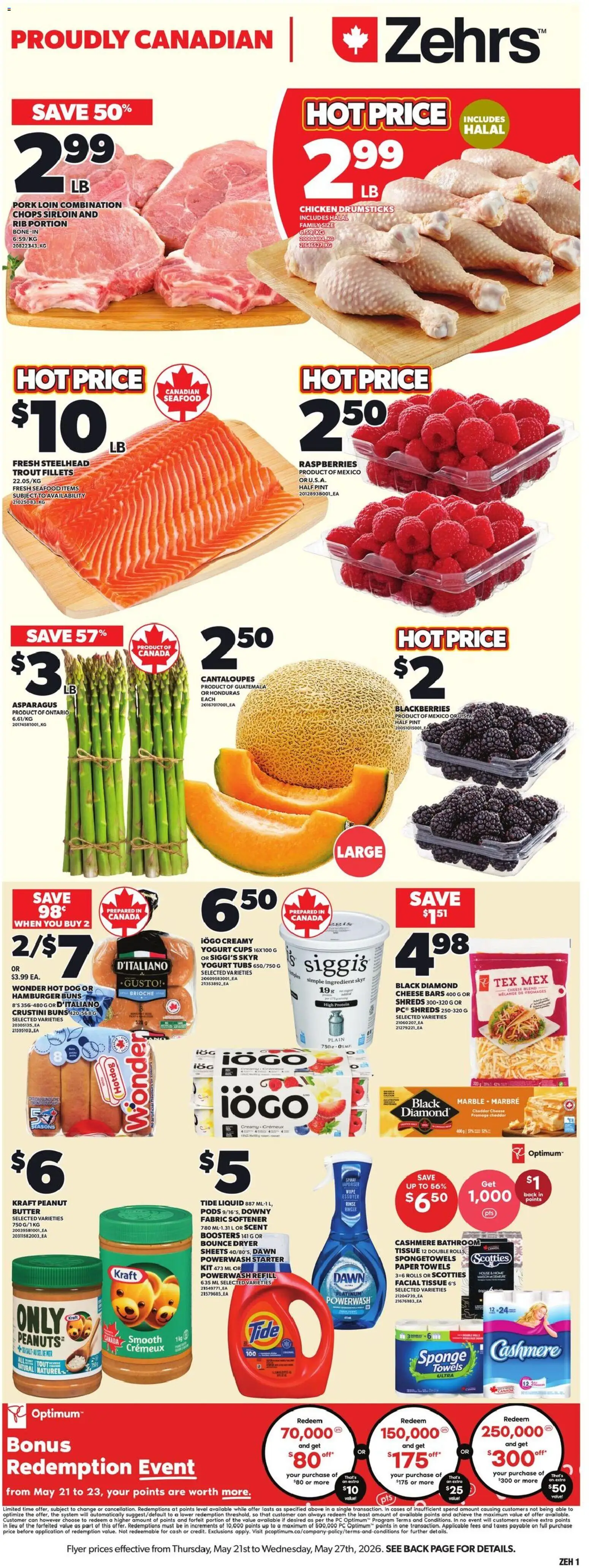 Zehrs flyer valid from 21.05.2026 | Page: 3 | Products: PC, Dryer, Sponge, Chicken