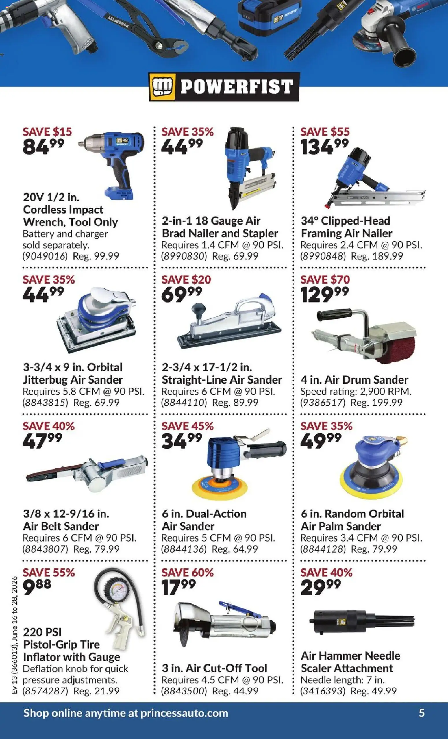 Princess Auto flyer valid from 16.06.2026 | Page: 9 | Products: Belt, Battery