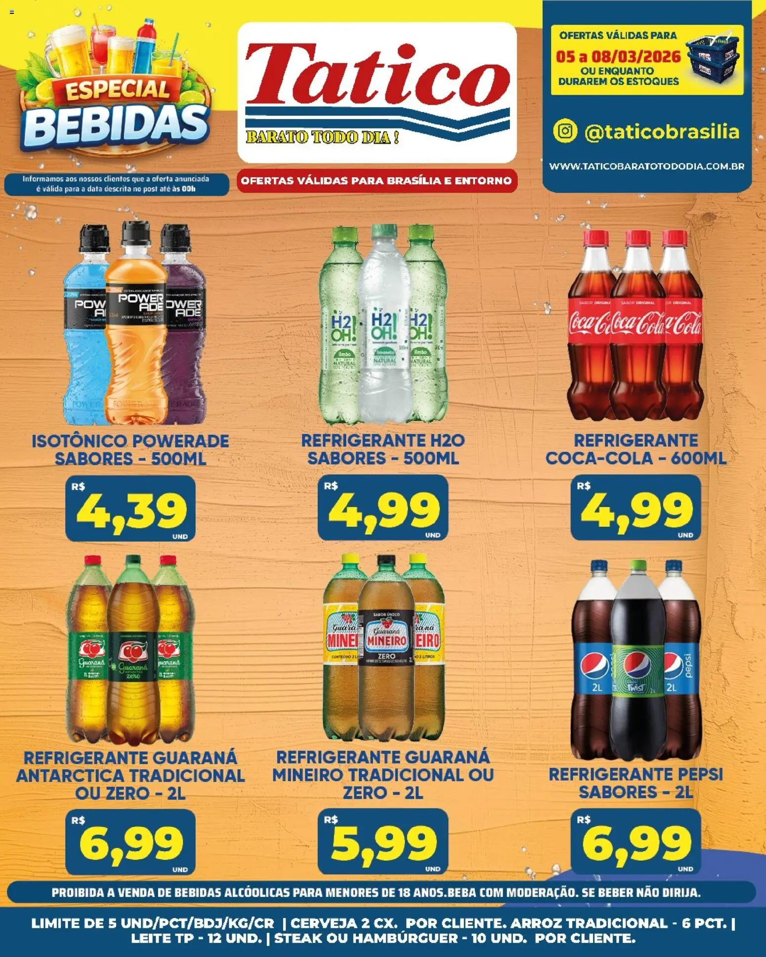 Tatico Folheto - válido de 09.03.2026 | Página: 39 | Produtos: Leite, Hambúrguer, Refrigerante, Isotônico