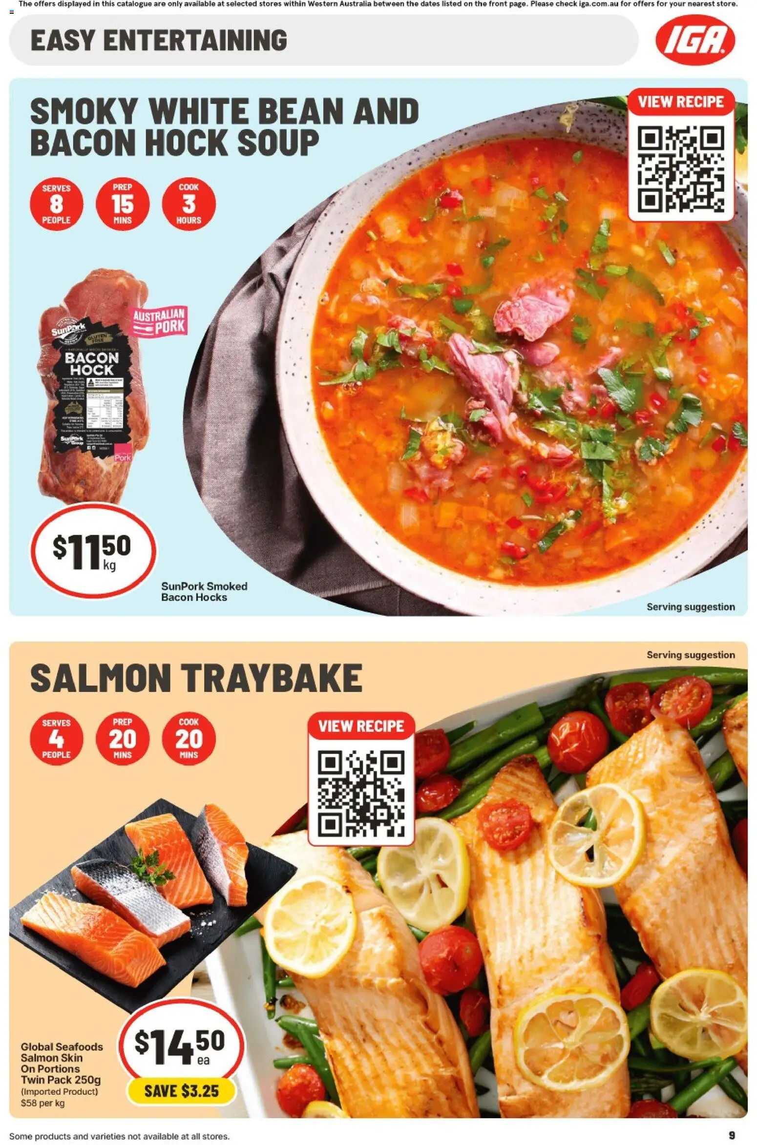 IGA catalogue - valid from 22/07/2026 | Page: 9 | Products: Bacon, Pork, Salmon, Soup