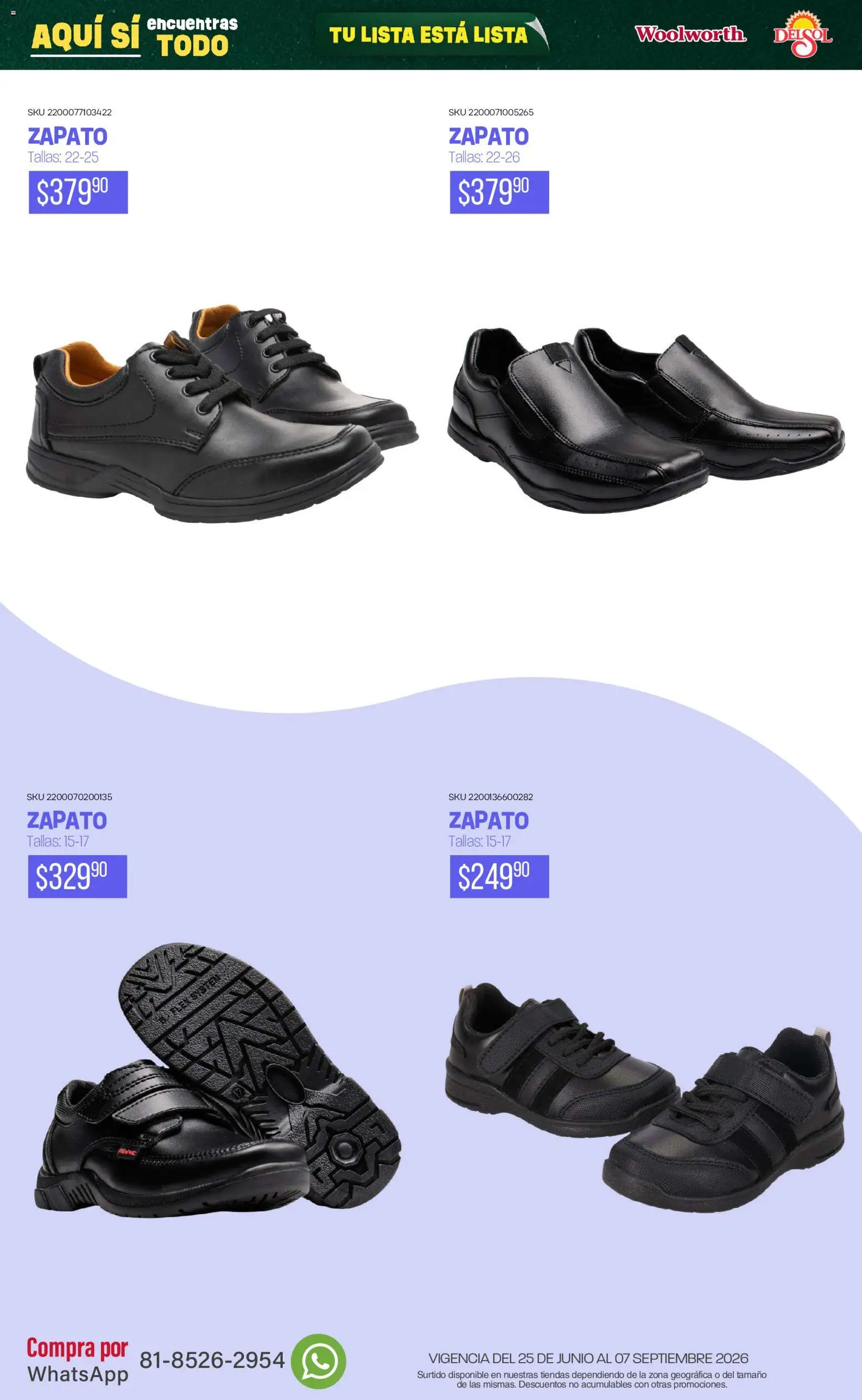 Nuevas ofertas de Del Sol y Woolworth válidas en toda la República Mexicana desde el 25/06/2026. ¡Encuentra las mejores ofertas en Del Sol y Woolworth catálogo Back To School! | Página: 65