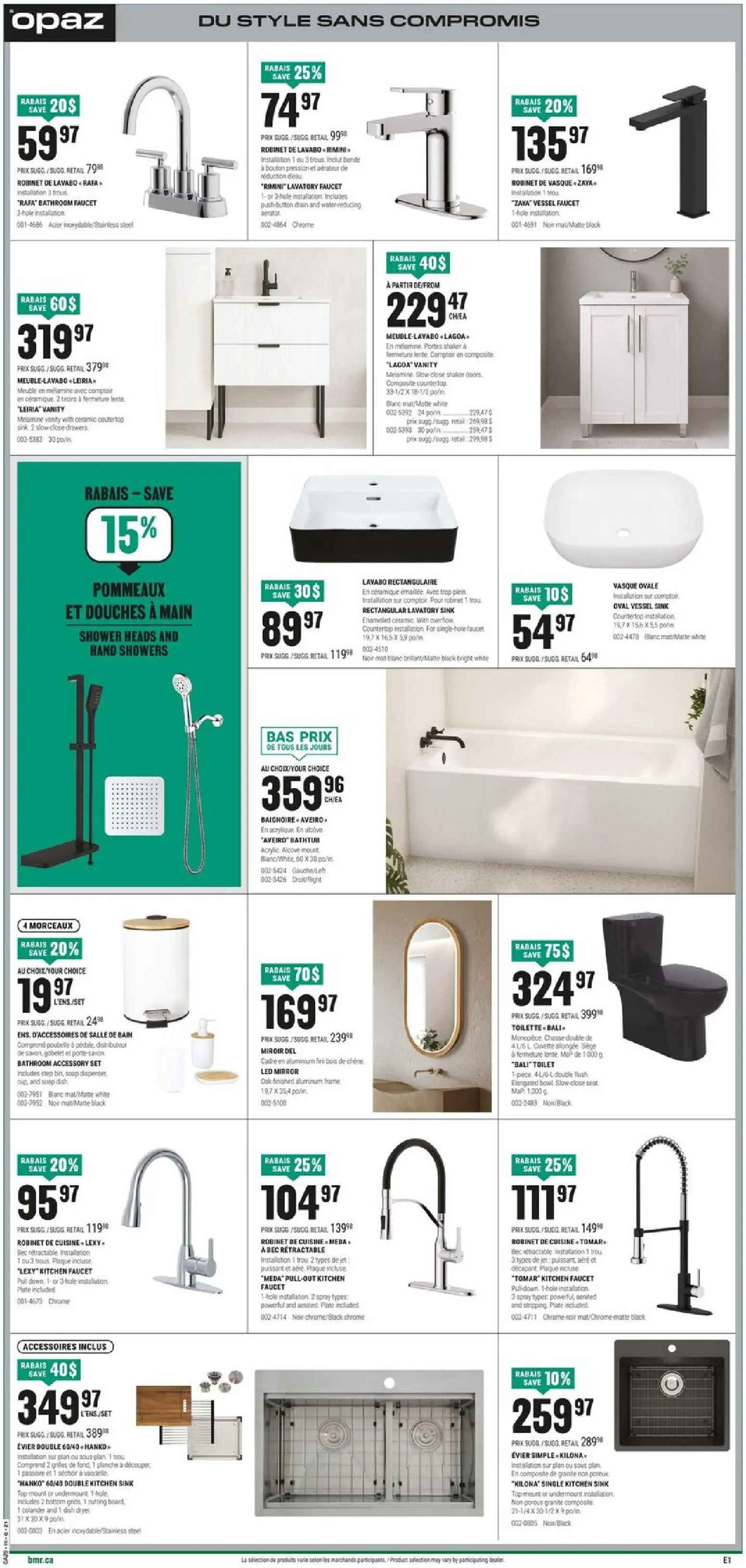 BMR flyer valid from Jul 16, 2026 | Page: 5 | Products: Dryer, Toilette, Shower, Mirror