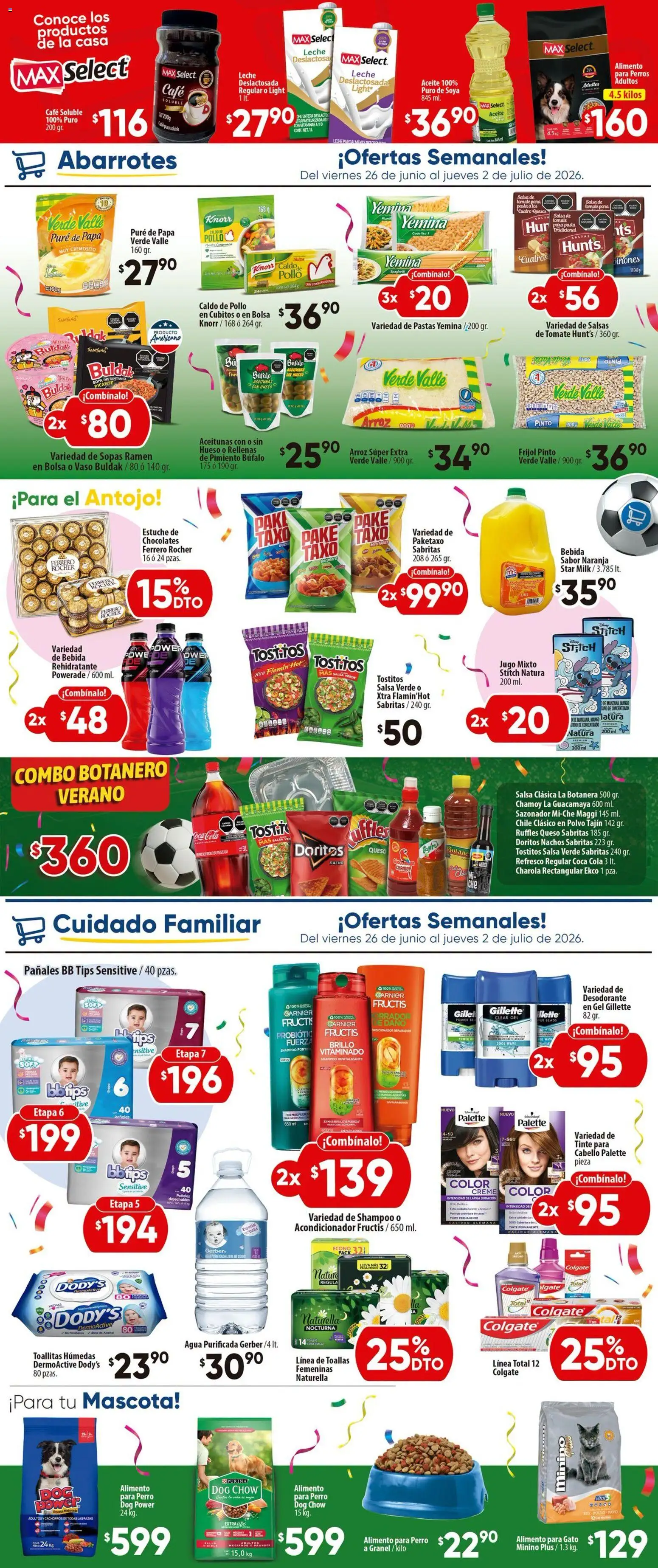 Nuevas ofertas de Calimax válidas en toda la República Mexicana desde el 26/06/2026. ¡Encuentra las mejores ofertas en Calimax folleto Rosarito! | Página: 5 | Productos: Sopa, Aceite, Pimiento, Vitaminas