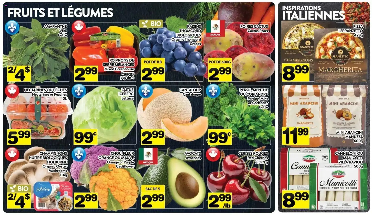 Pa Supermarché flyer valid from Aug 10, 2026 | Page: 2 | Products: Spinach, Cauliflower, Cheese, Pizza