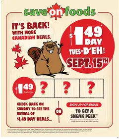 Preview of Save on foods weekly flyer / circulaire from shop Save on foods valid from Sep 10, 2026