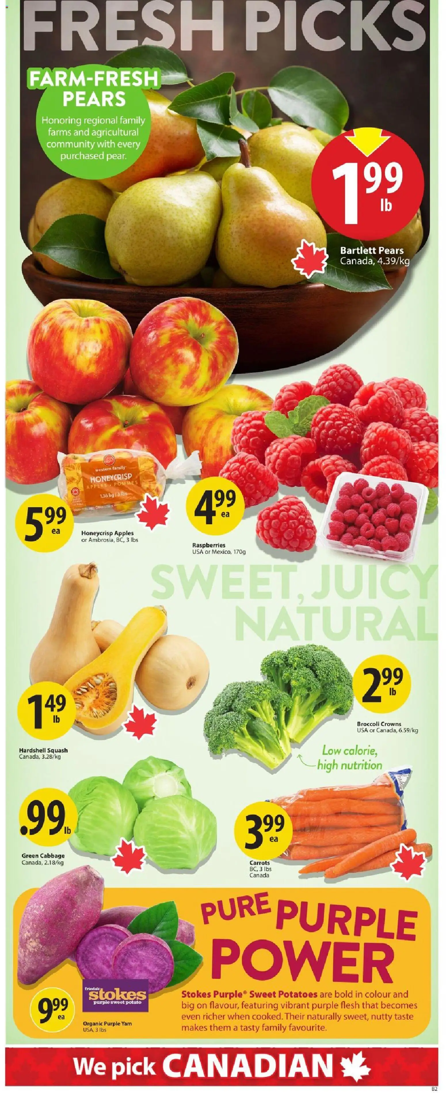 Save on foods flyer valid from Sep 17, 2026 | Page: 3 | Products: Broccoli, Carrots, Cabbage, Sweet potatoes