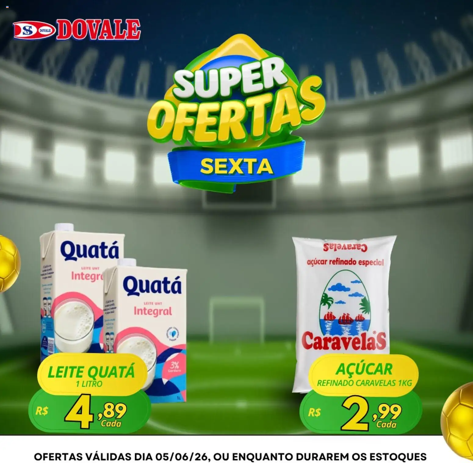 Dovale Folheto - válido de 05.06.2026 | Página: 3 | Produtos: Leite, Açúcar