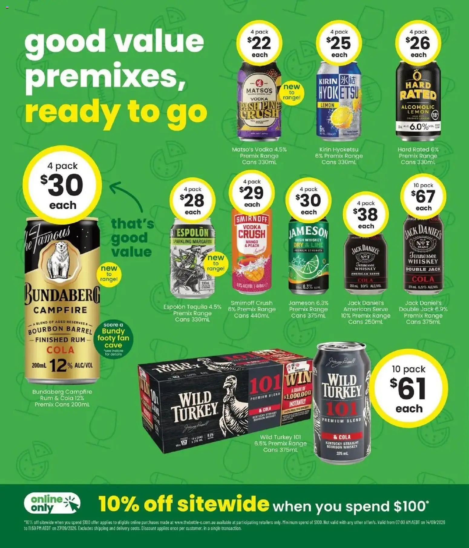 The Bottle-O catalogue Meekatharra - 14/09/2026 > weekly / monthly specials | Page: 4 | Products: Whiskey, Rum, Mango, Jack Daniel’s