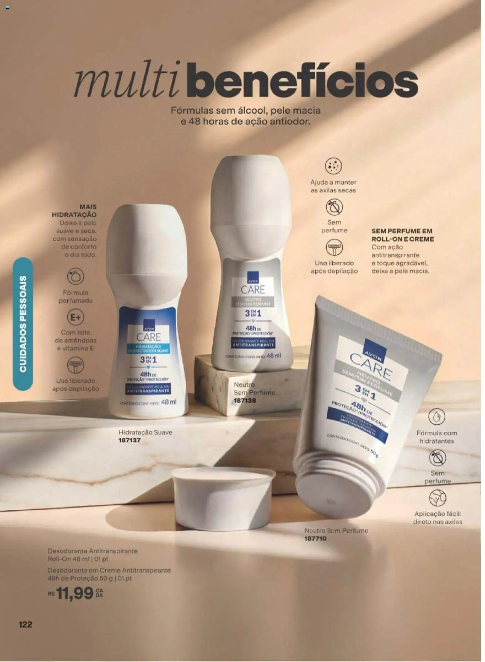 Avon Folheto - válido de 19/07/2026 | Página: 122 | Produtos: Desodorante, Leite, Creme, Amêndoas