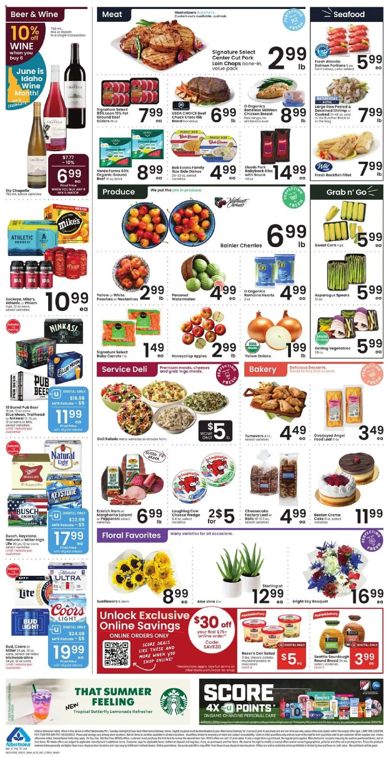 Albertsons Weekly Ad - valid from 06/24/2026 | Page: 7 | Products: Bakery, Tire, Aloe Vera, Vegetables