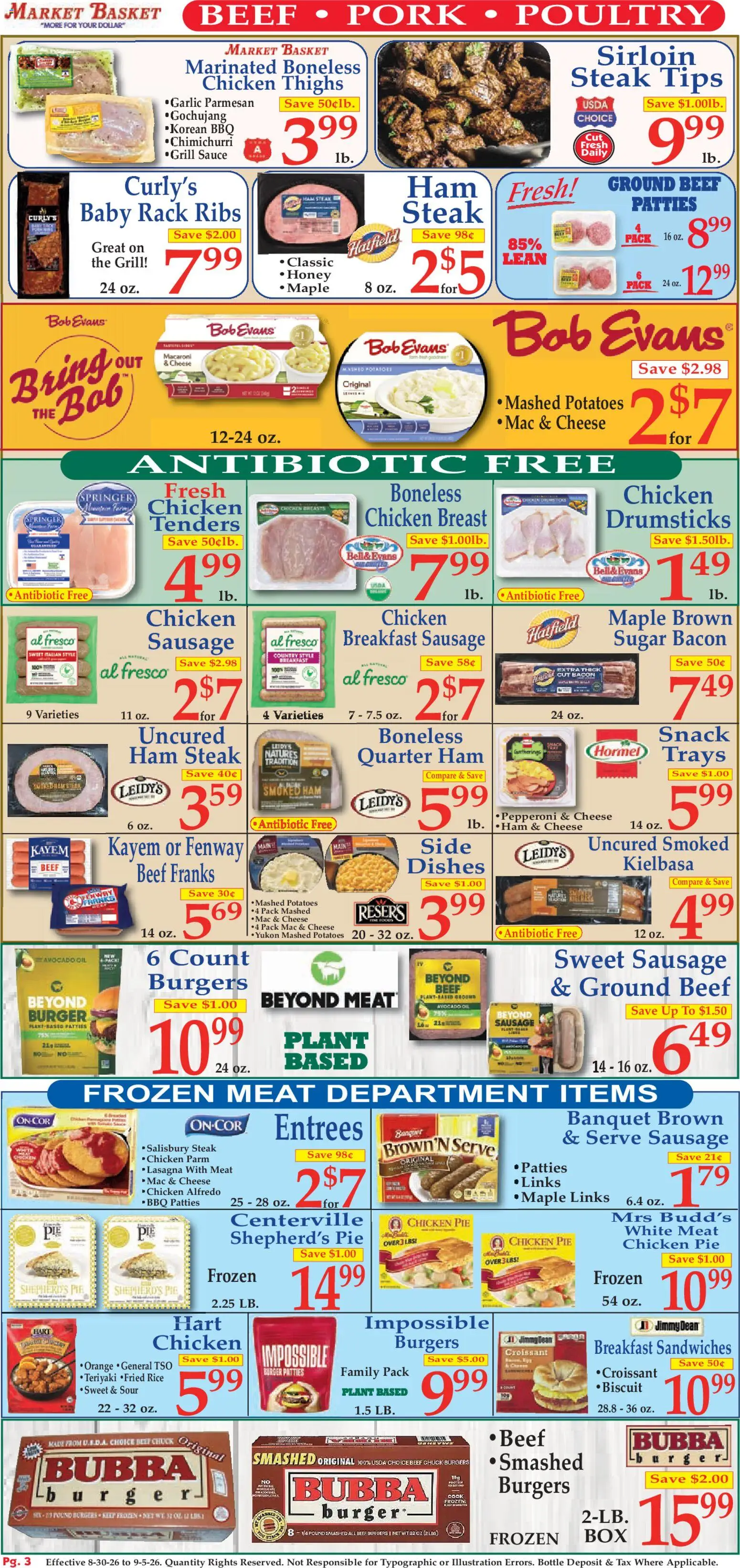 Market Basket Ad - valid from 08/30/2026 | Page: 3 | Products: Honey, Oil, Potatoes, Beef chuck