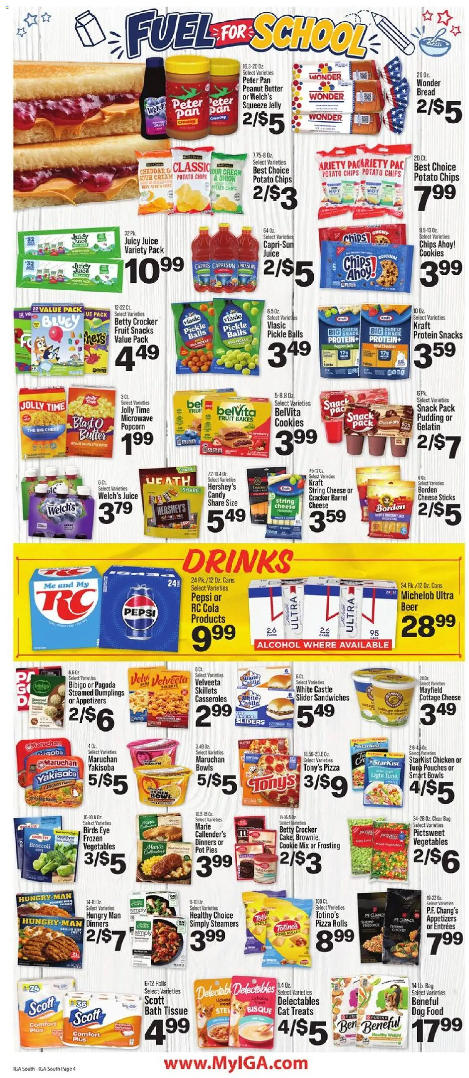 IGA Weekly Ad - valid from 08/12/2026 | Page: 6 | Products: Microwave, Beer, Alcohol, Cottage cheese