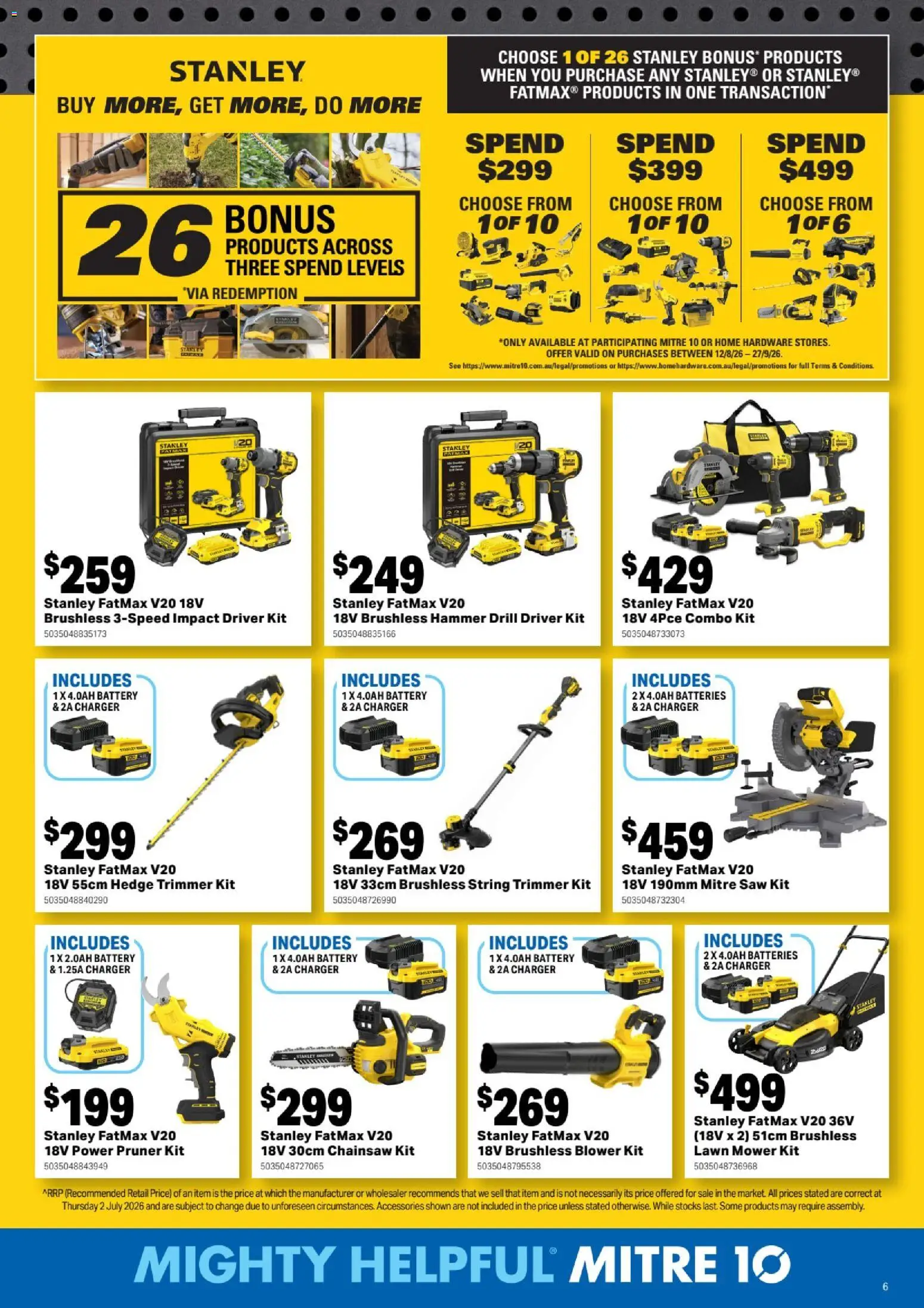 Mitre 10 catalogue - valid from 12/08/2026 | Page: 6 | Products: Charger, Chainsaw, Accessories, Batteries