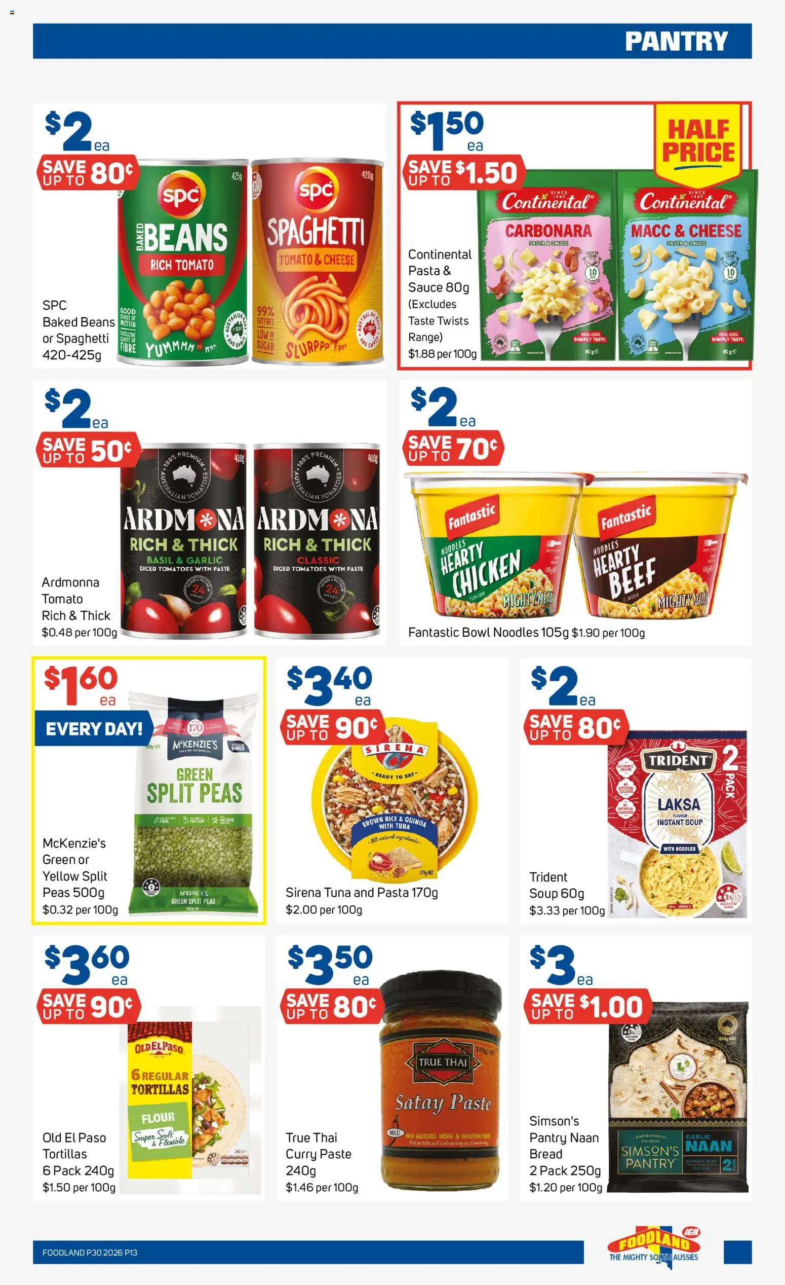 Foodland catalogue - valid from 22/07/2026 | Page: 13 | Products: Chicken, Beef, Pasta, Sugar