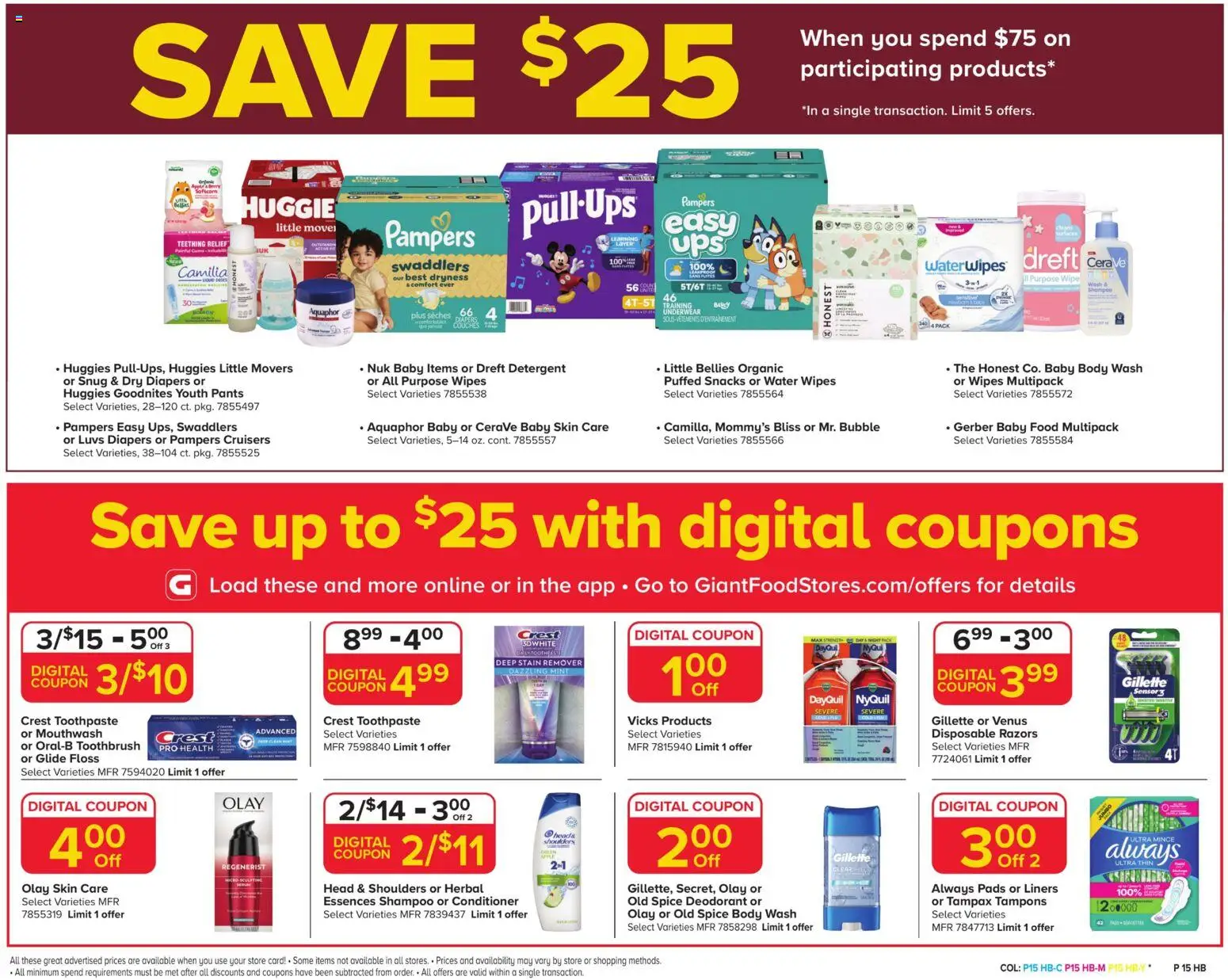 Giant Weekly Ad - valid from 08/07/2026 | Page: 18 | Products: Diapers, Shampoo, Detergent, Pads