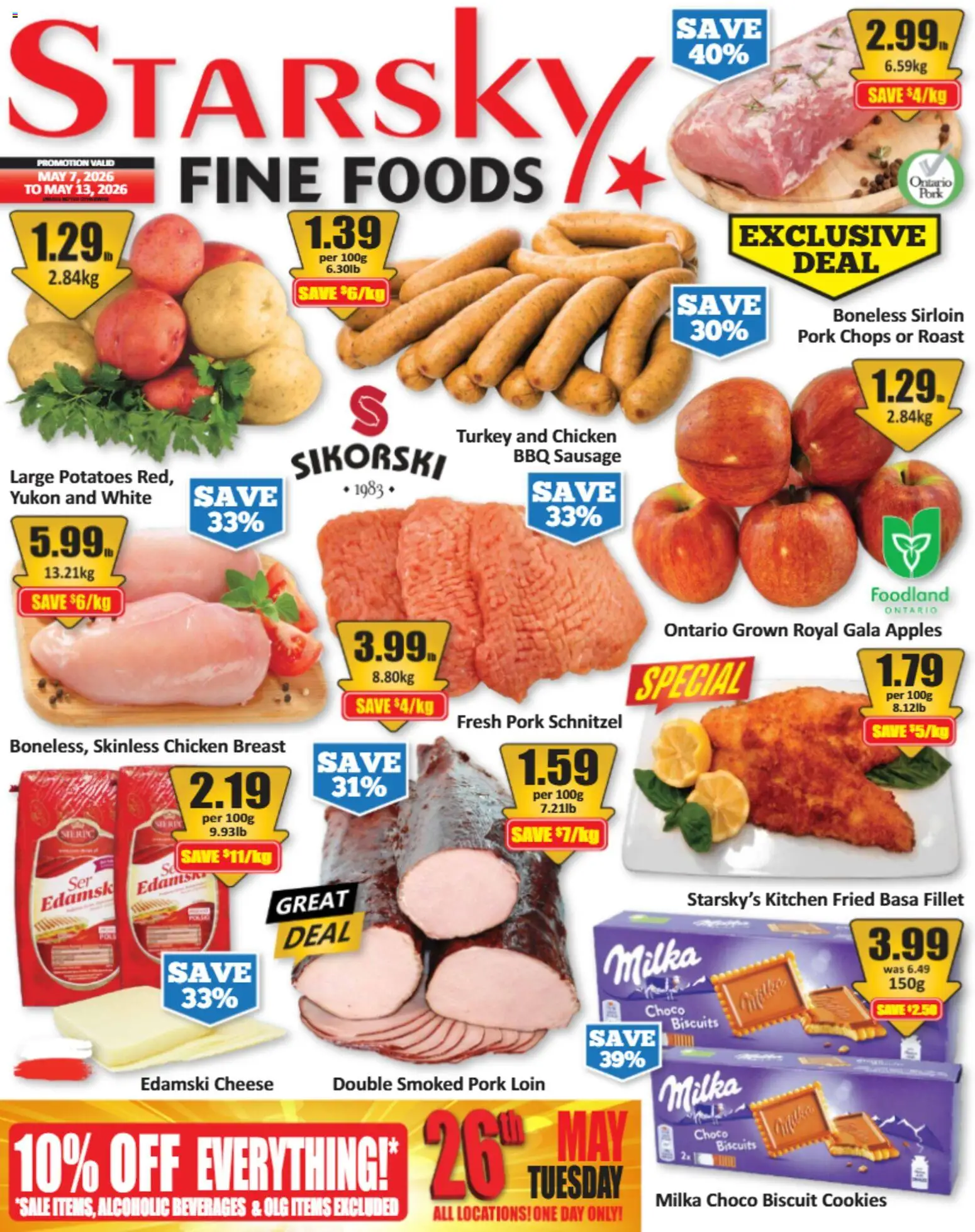 Starsky flyer valid from 07.05.2026 | Page: 1 | Products: Turkey, Chicken, Pork, Apples