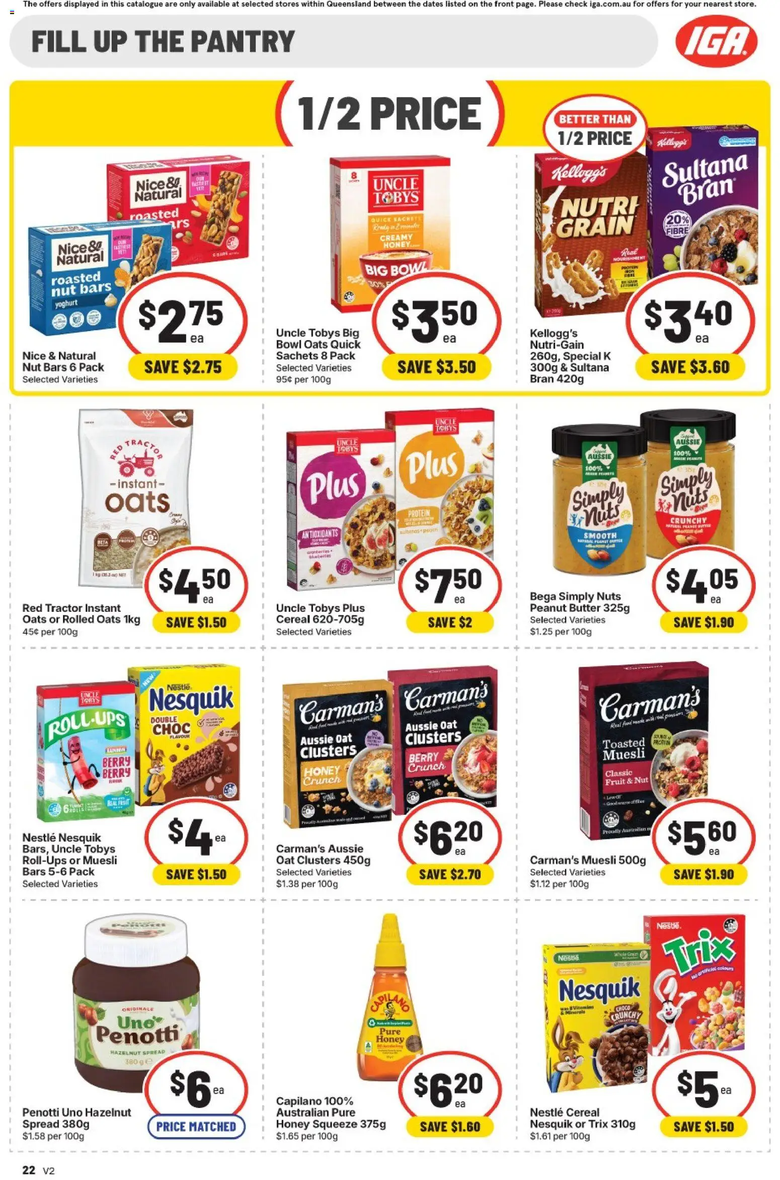 IGA catalogue - valid from 22/07/2026 | Page: 18 | Products: Butter, Honey, Oats, Cereal