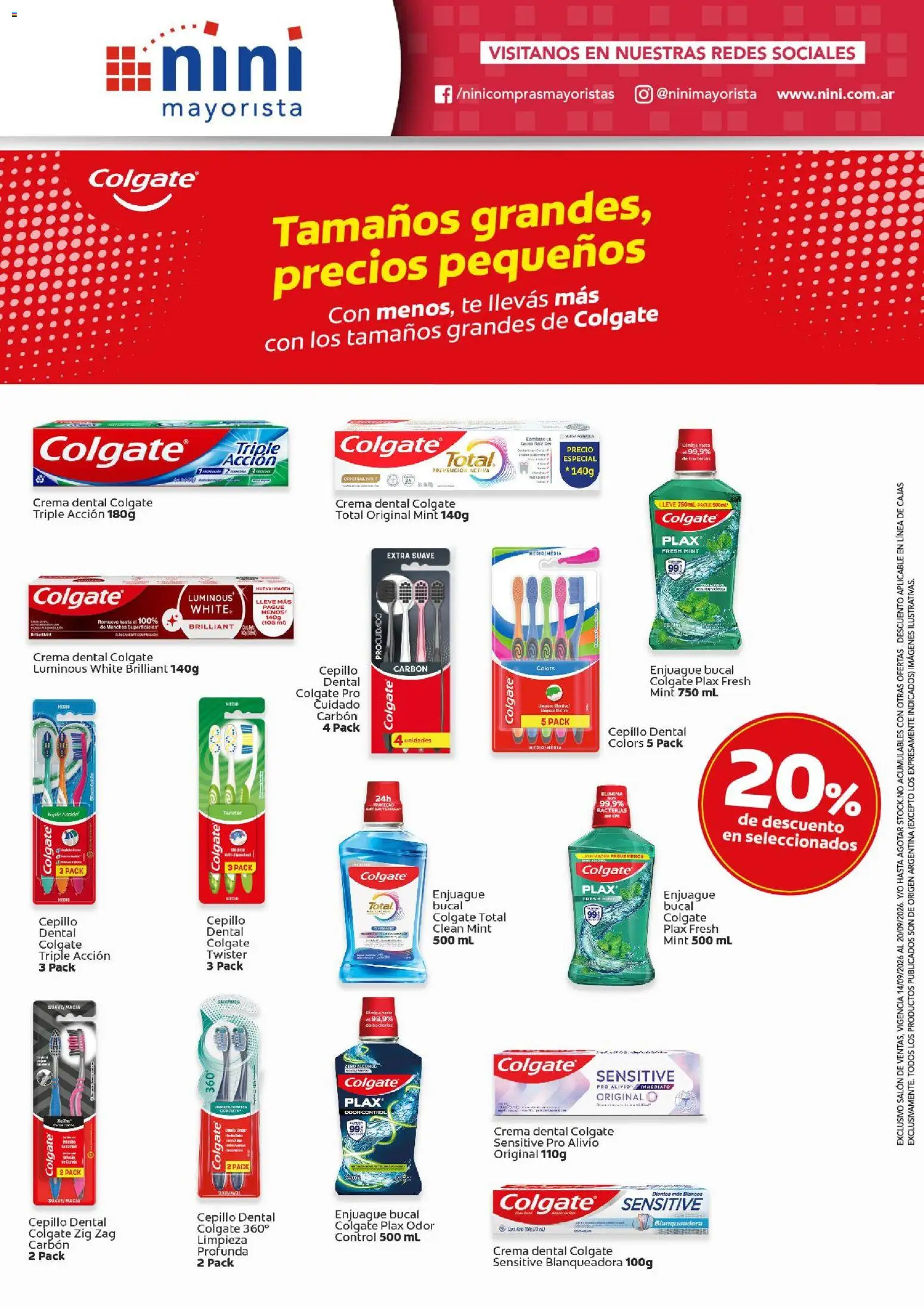 NINI Mayorista catálogo │ válido desde el 14/09/2026 | Página: 4 | Productos: Cepillo, Enjuague bucal, Té, Crema