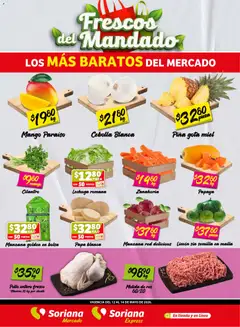 Vista previa de Soriana Frescos del Mandado Mercado: Ags, Nay, Jal, Qro, Col, Mich, Gto, Hgo, Tlax, Mor, Pue, Gro, Oax, Edo. de Mex, CDMX, Zac y, nuevo folleto de la tienda, válido en México a partir del 12.05.2026