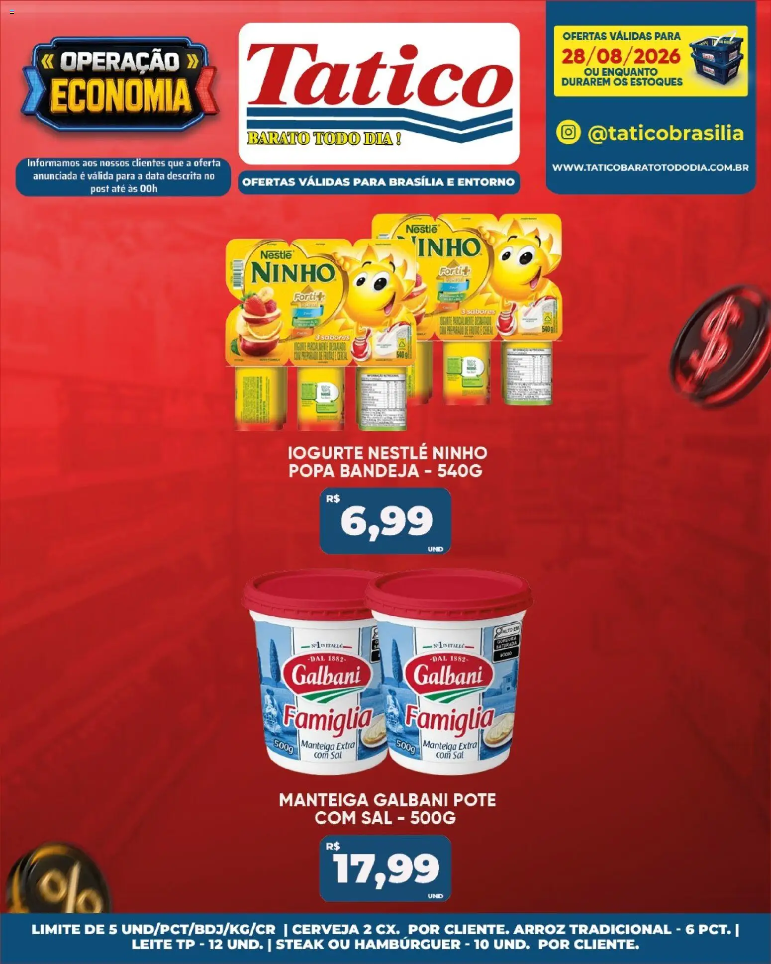 Tatico Folheto - válido de 28/08/2026 | Página: 20 | Produtos: Frutas, Steak, Bandeja, Sal