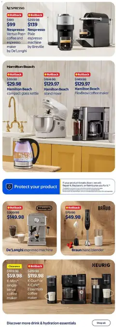 Preview of Walmart flyer - Sun-soaked living from shop Walmart valid from 30.04.2026 | Page: 9 | Products: Coffee maker, Kettle, Mixer, Coffee