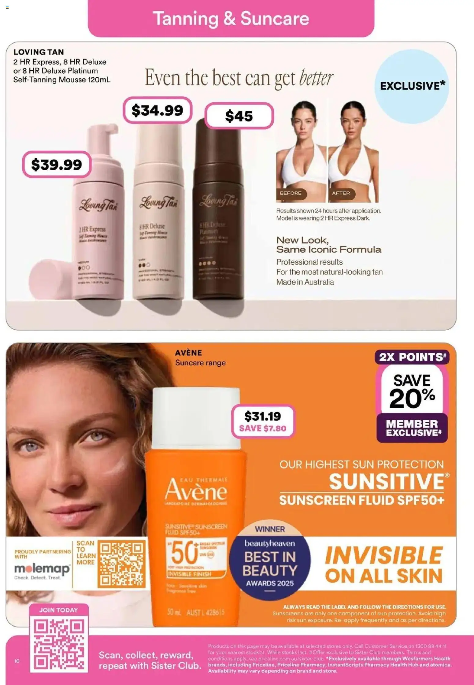 Priceline Pharmacy catalogue - valid from 06.05.2026 | Page: 10 | Products: Sunscreen, Mousse, Sun protection