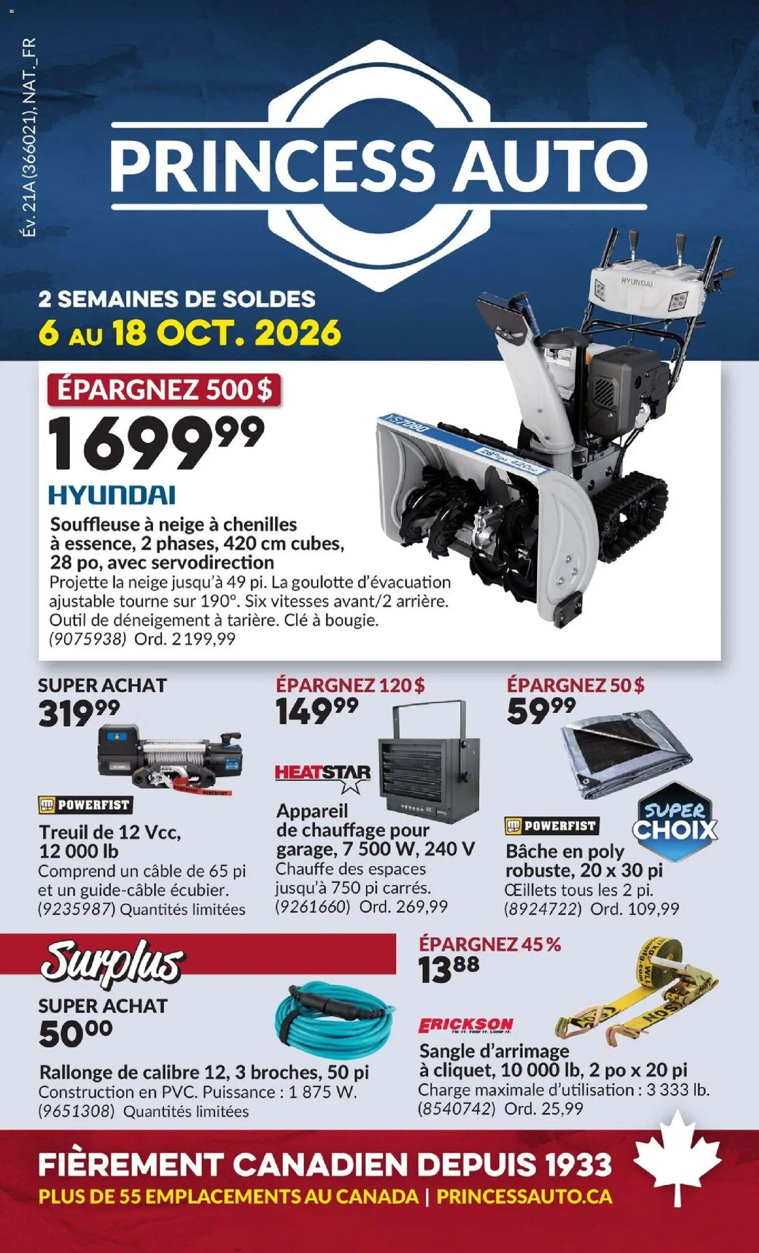 Princess Auto flyer valid from Oct 6, 2026 | Page: 1 | Products: Cable