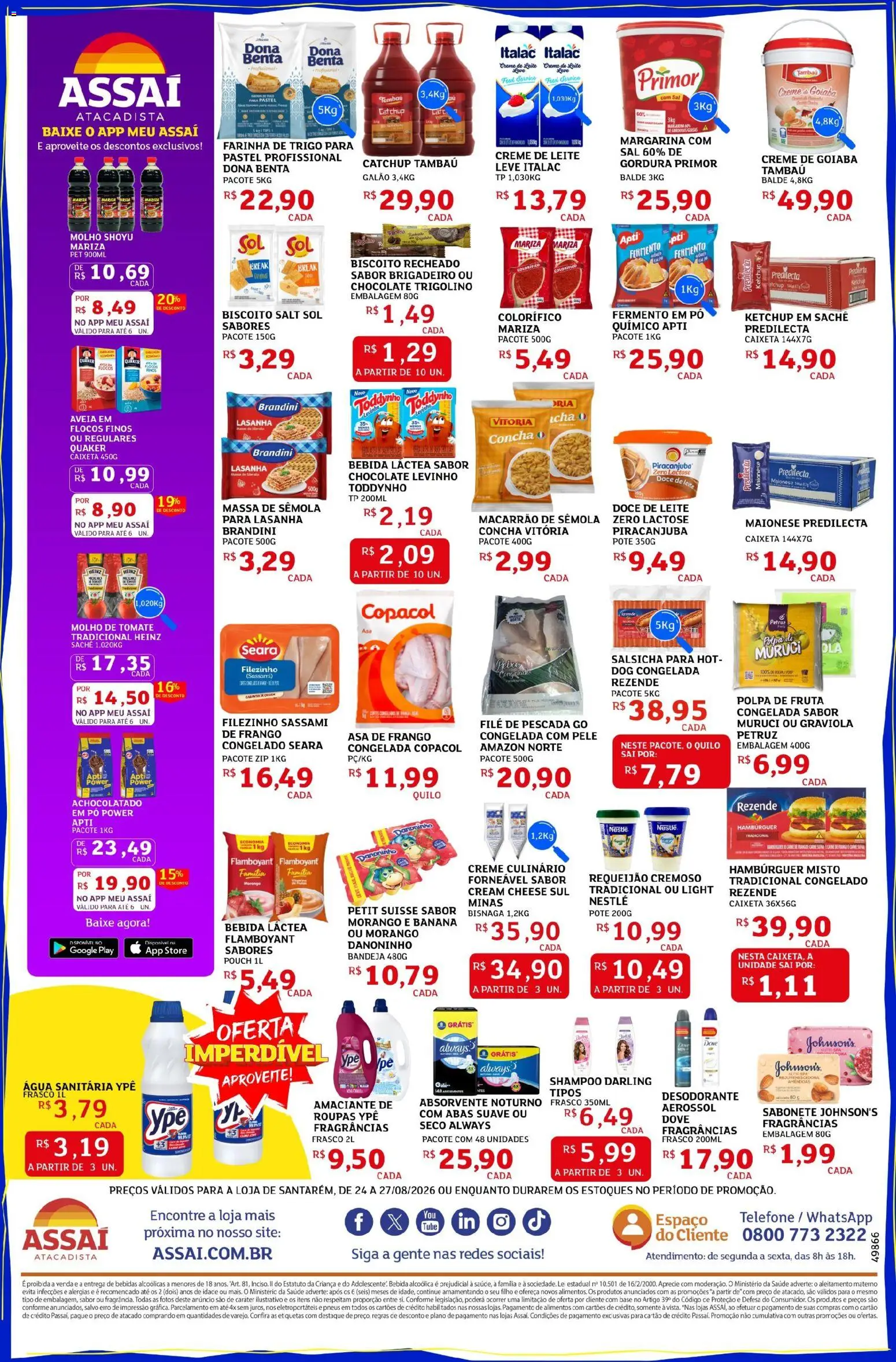 Assaí Atacadista Folheto - válido de 24/08/2026 | Página: 2 | Produtos: Goiaba, Pneus, Requeijão, Doce de leite