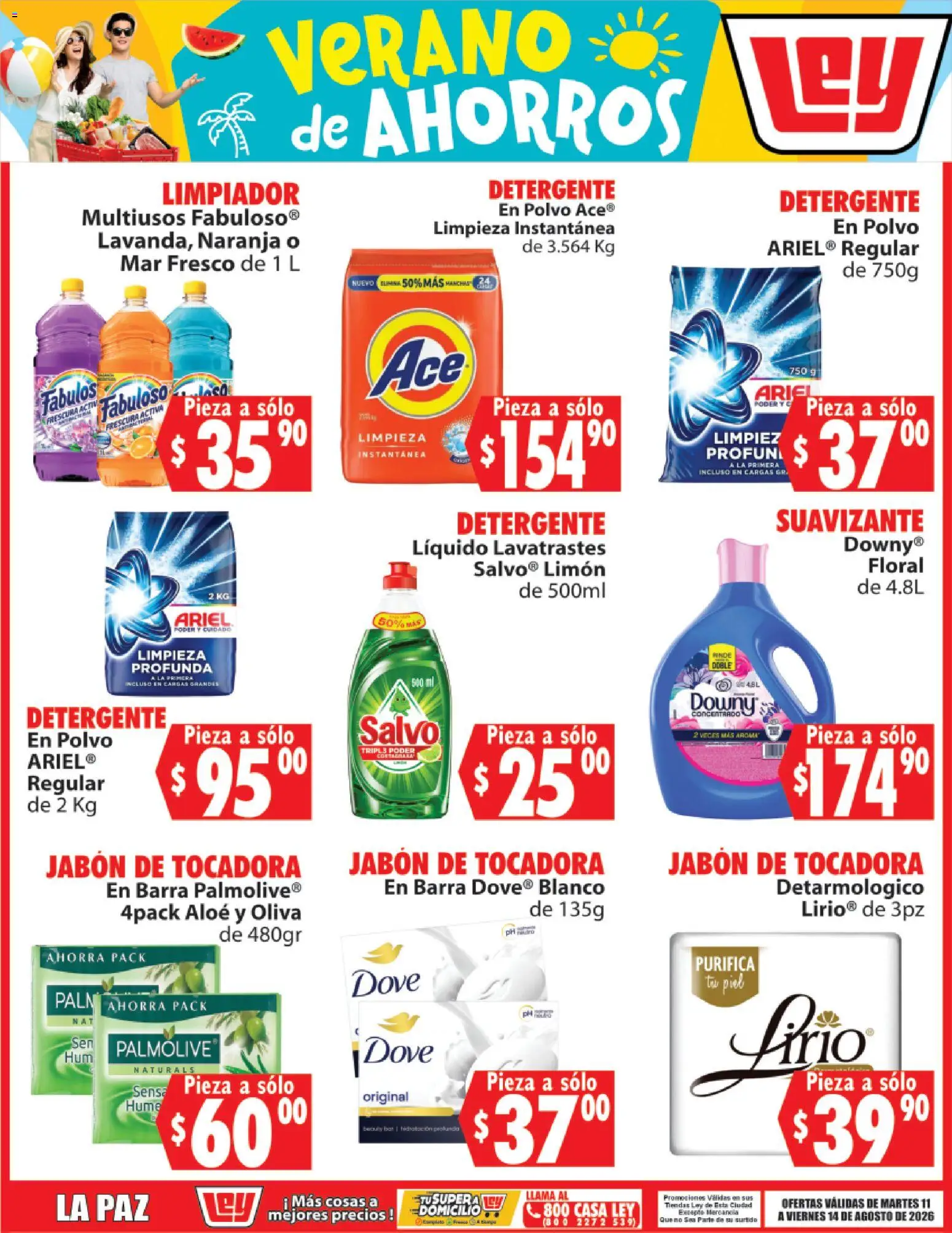 Nuevas ofertas de Casa Ley válidas en toda la República Mexicana desde el 11/08/2026. ¡Encuentra las mejores ofertas en Casa Ley folleto Verano de ahorros! | Página: 8 | Productos: Limón, Suavizante, Limpiador, Polvo