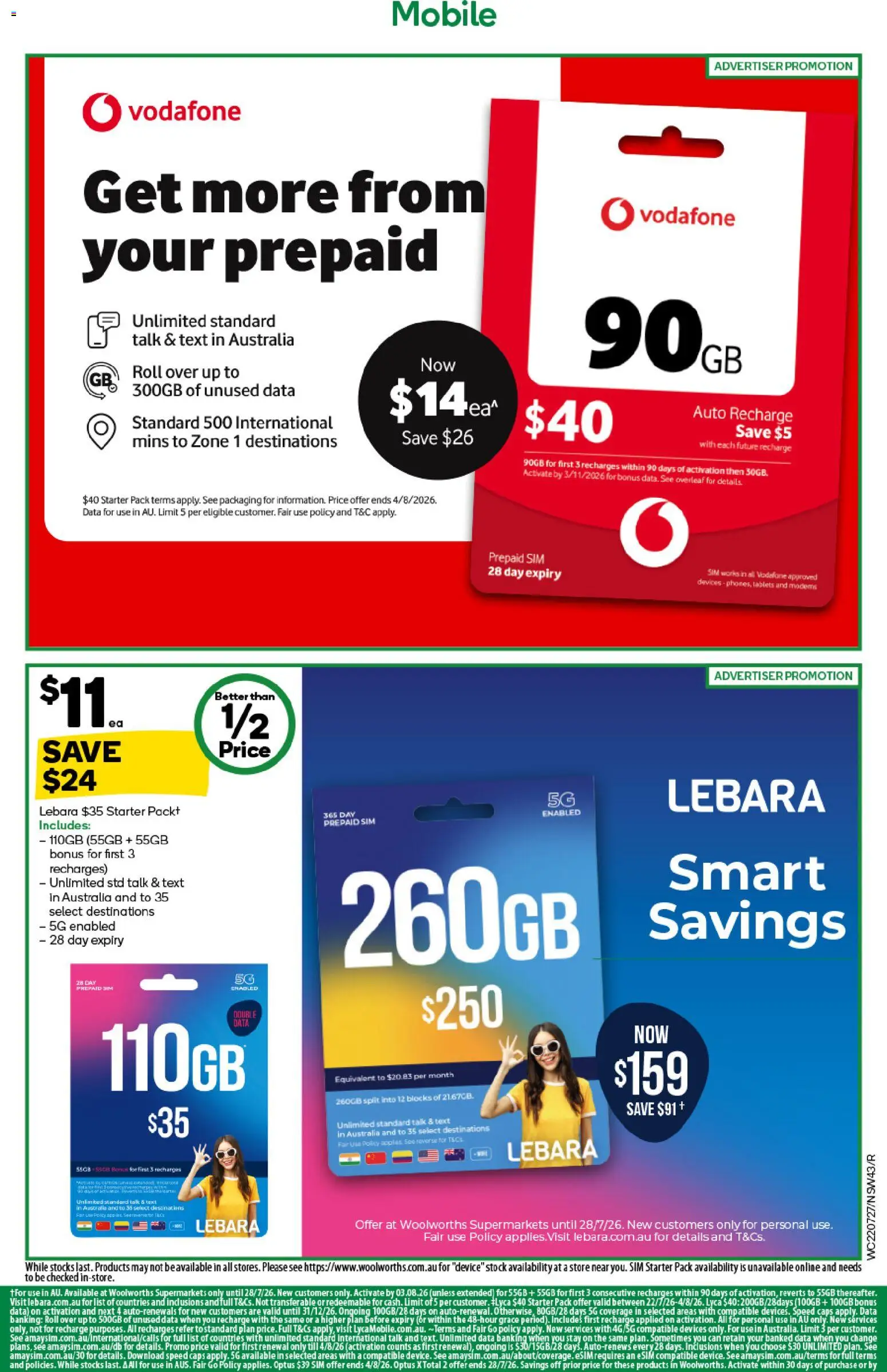 Woolworths catalogue - valid from 22/07/2026 | Page: 43 | Products: Mobile, Tablets