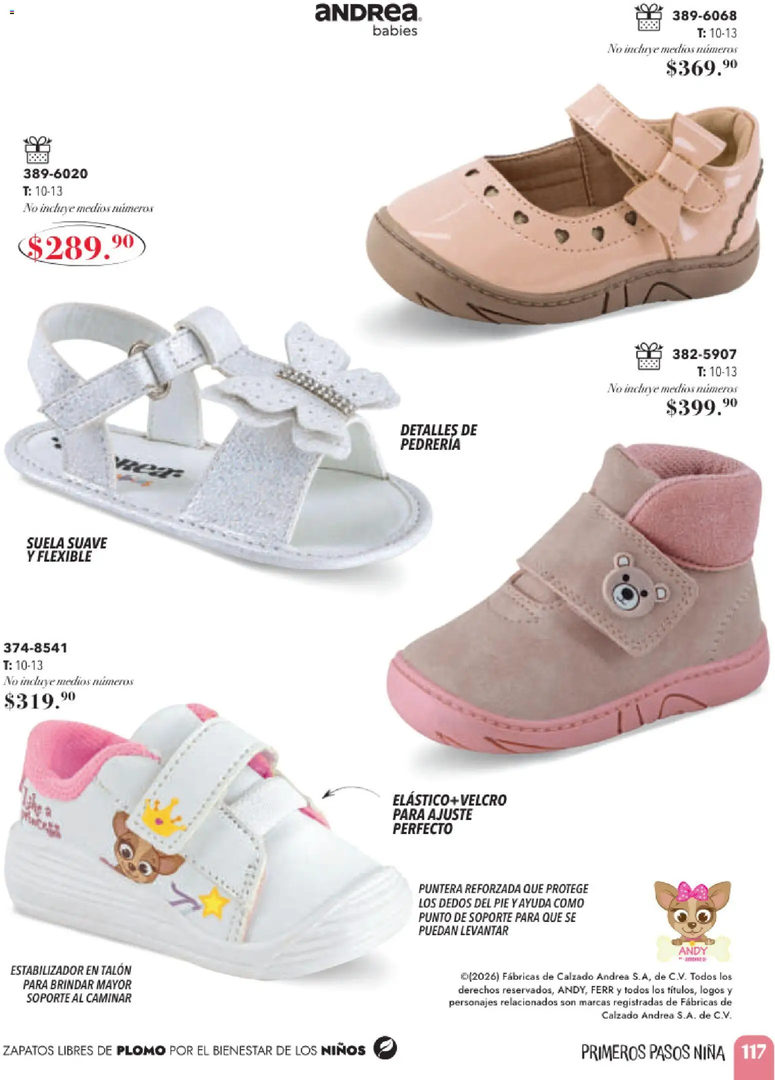 Nuevas ofertas de Andrea válidas en toda la República Mexicana desde el 24.05.2026. ¡Encuentra las mejores ofertas en Andrea catálogo Infantil Baby! | Página: 41 | Productos: Zapatos, Flexible