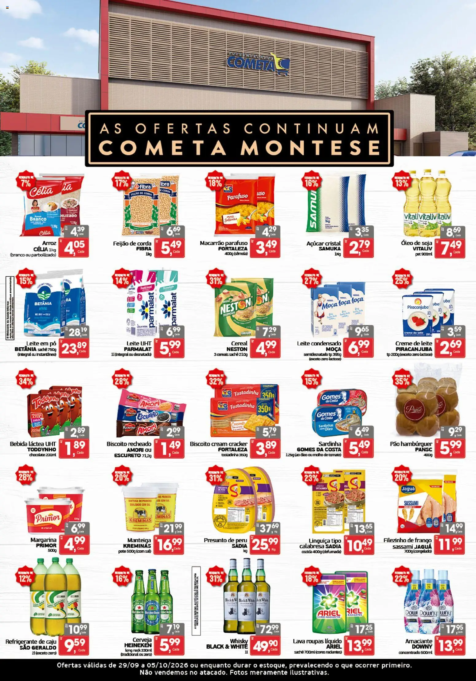 Cometa Supermercados Folheto - válido de 29/09/2026 | Página: 1 | Produtos: Ariel, Manteiga, Cerveja, Creme