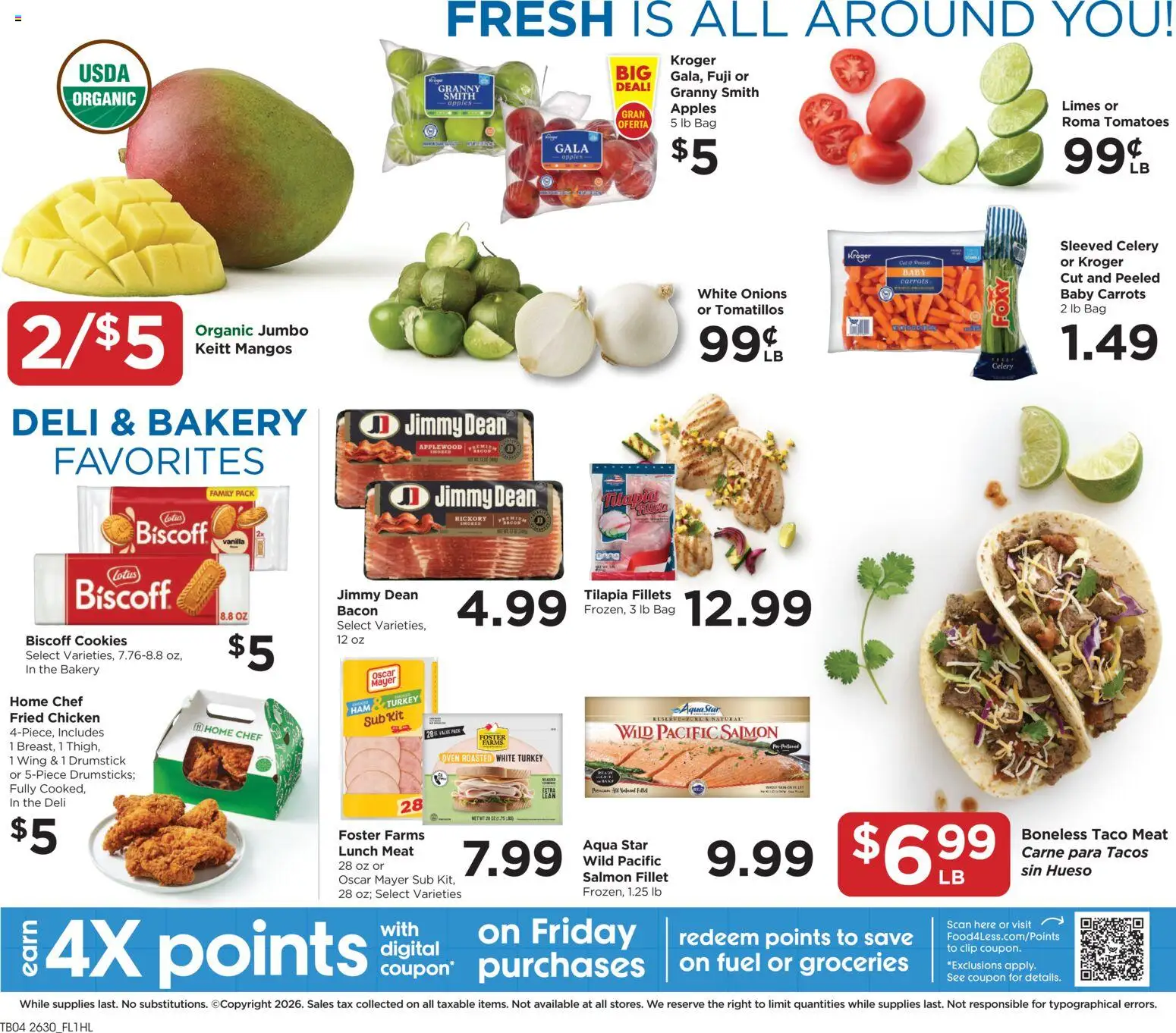 Food 4 Less Weekly Ad - valid from 08/26/2026 | Page: 5 | Products: Chicken, Apples, Celery, Salmon fillet