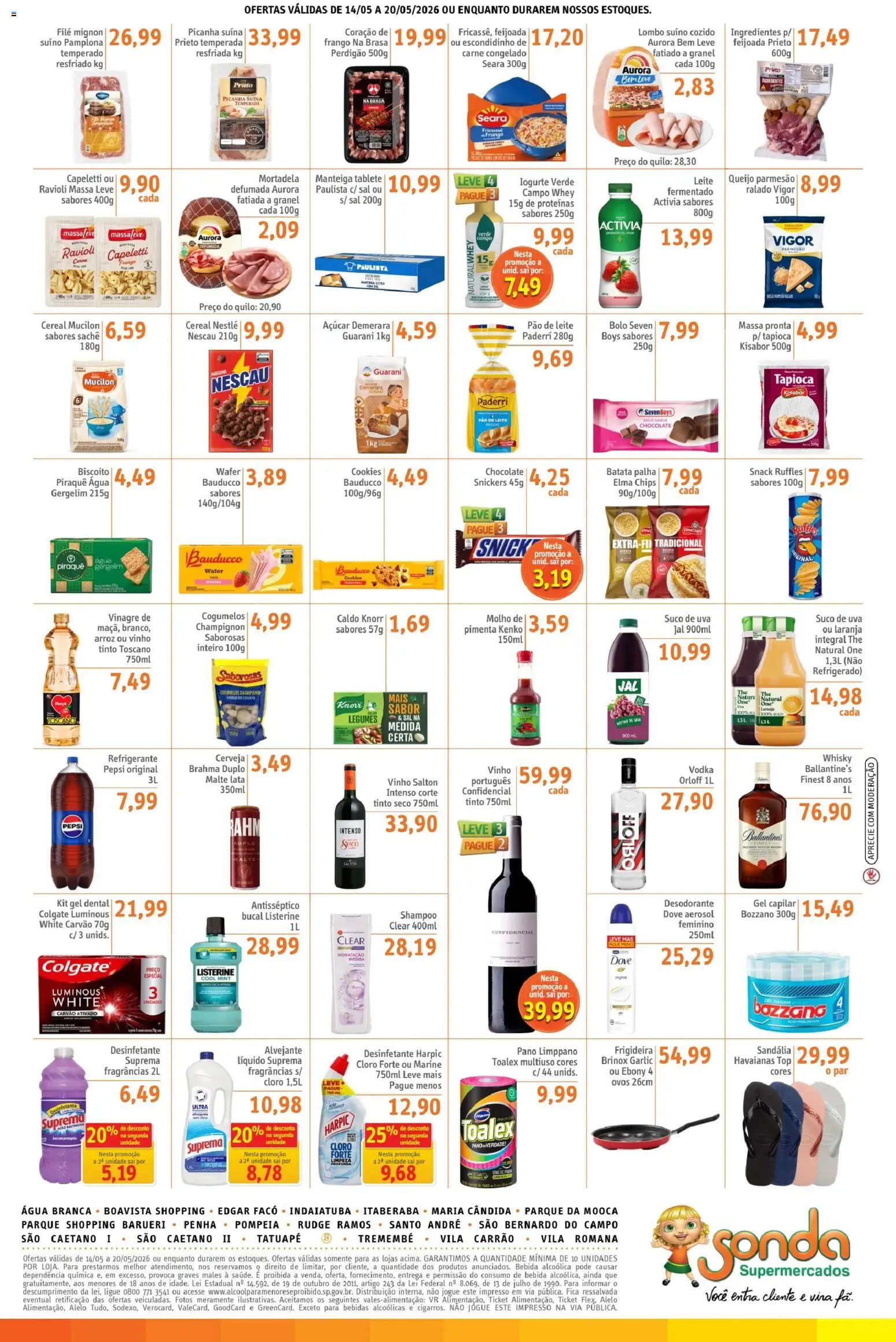 Sonda Folheto - válido de 14.05.2026 | Página: 2 | Produtos: Biscoito, Leite, Iogurte, Açúcar