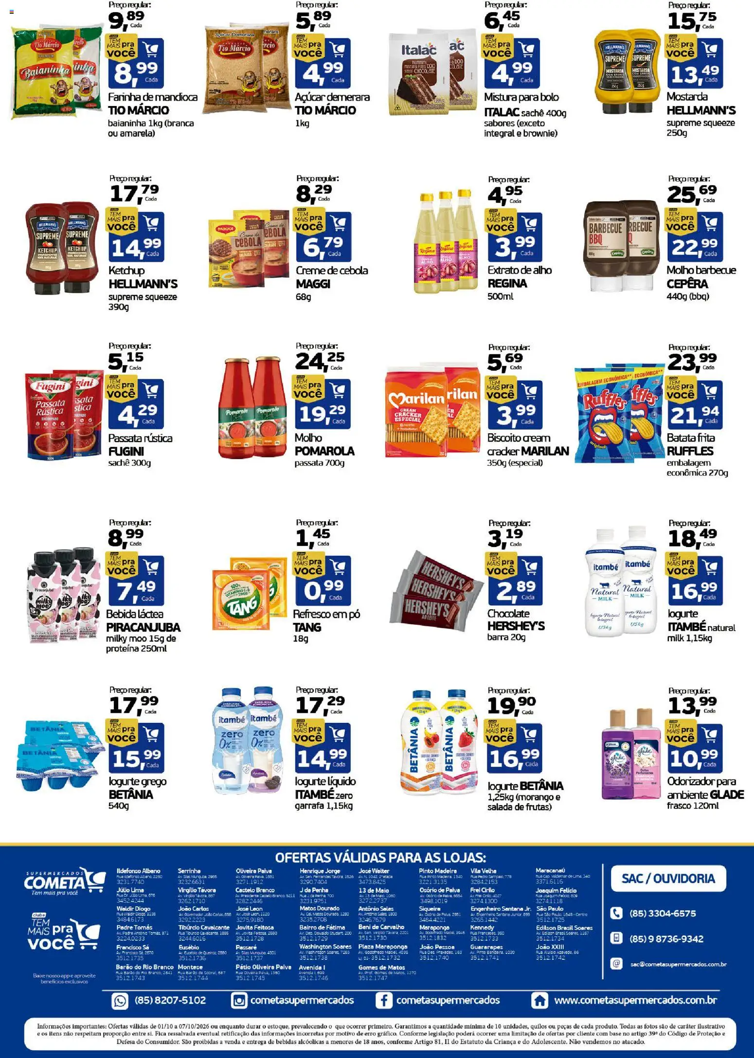 Cometa Supermercados Folheto - válido de 01/10/2026 | Página: 2 | Produtos: Mostarda, Mandioca, Bolo, Batata