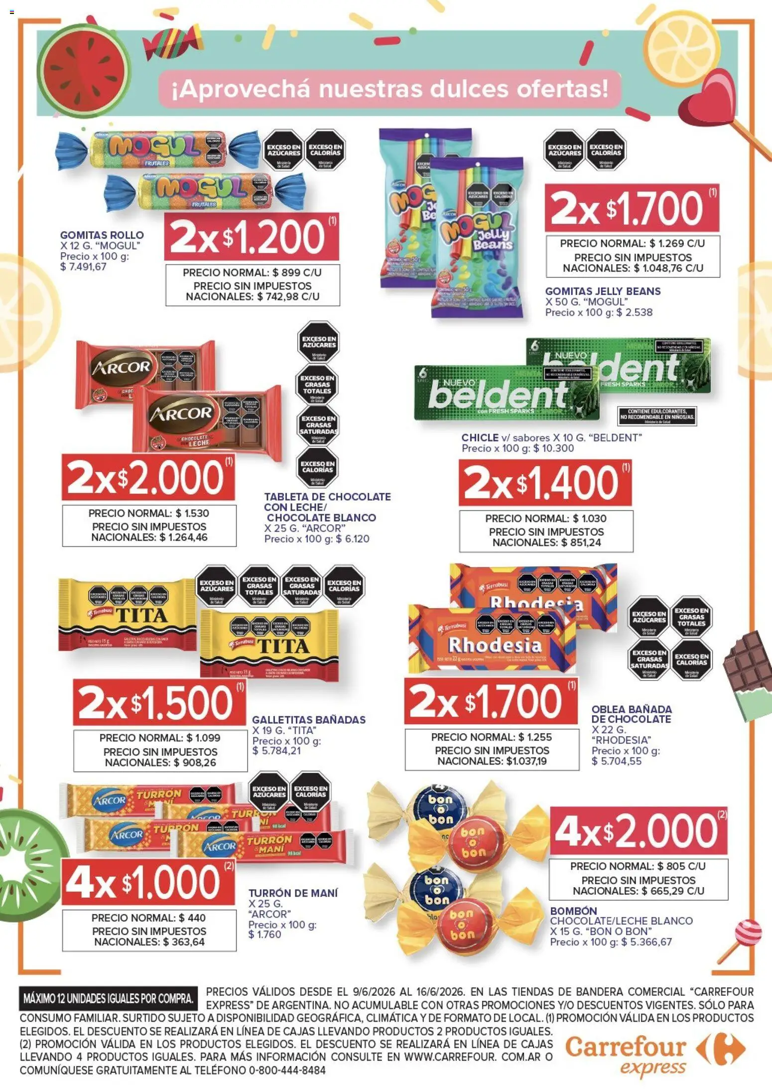 Carrefour - Carrefour Express │ válido desde el 09.06.2026 | Página: 6 | Productos: Tableta, Gomitas, Leche, Chicle