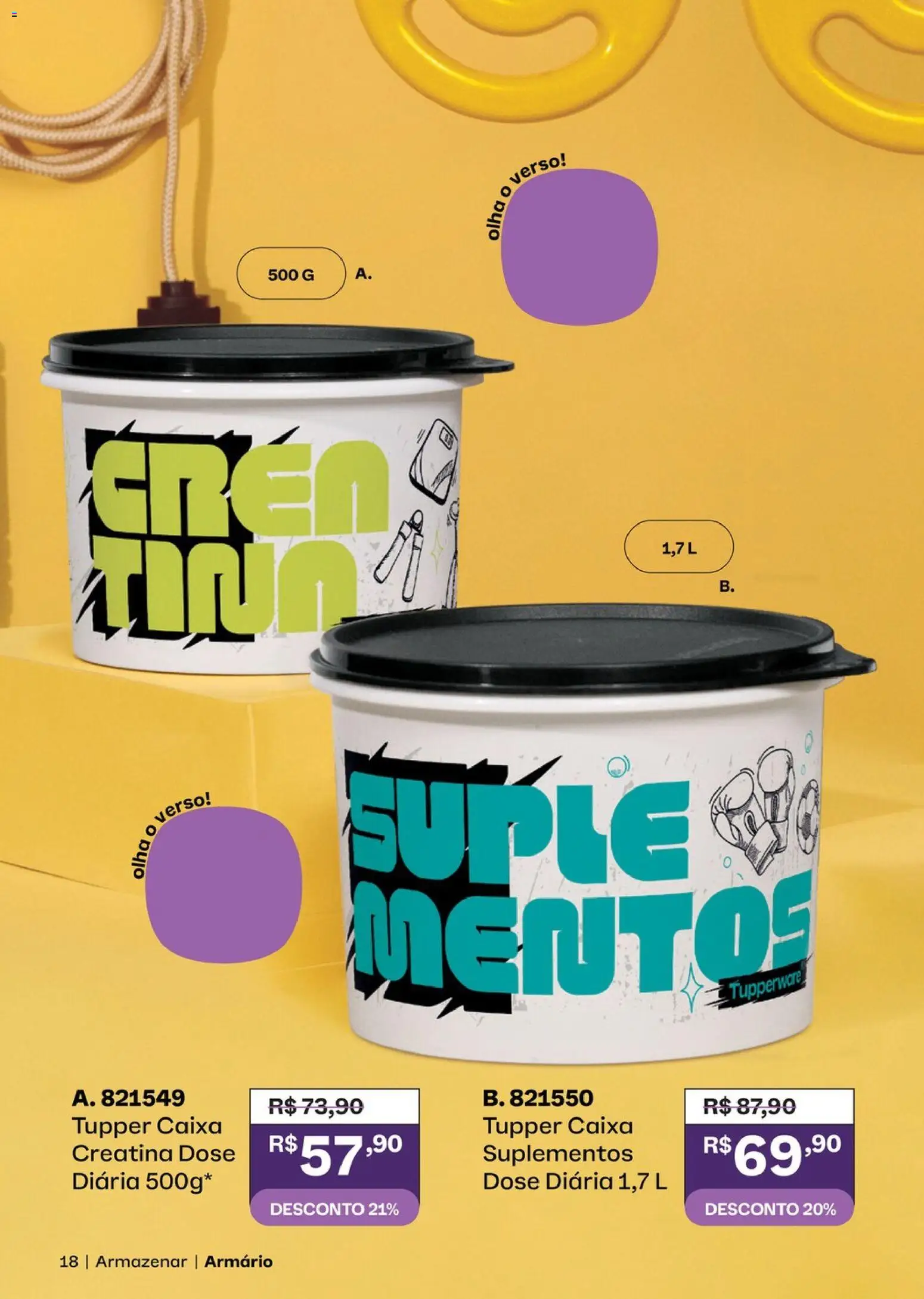 Tupperware Folheto - válido de 01.07.2026 | Página: 18 | Produtos: Creatina, Sabão, Suplementos, Armário
