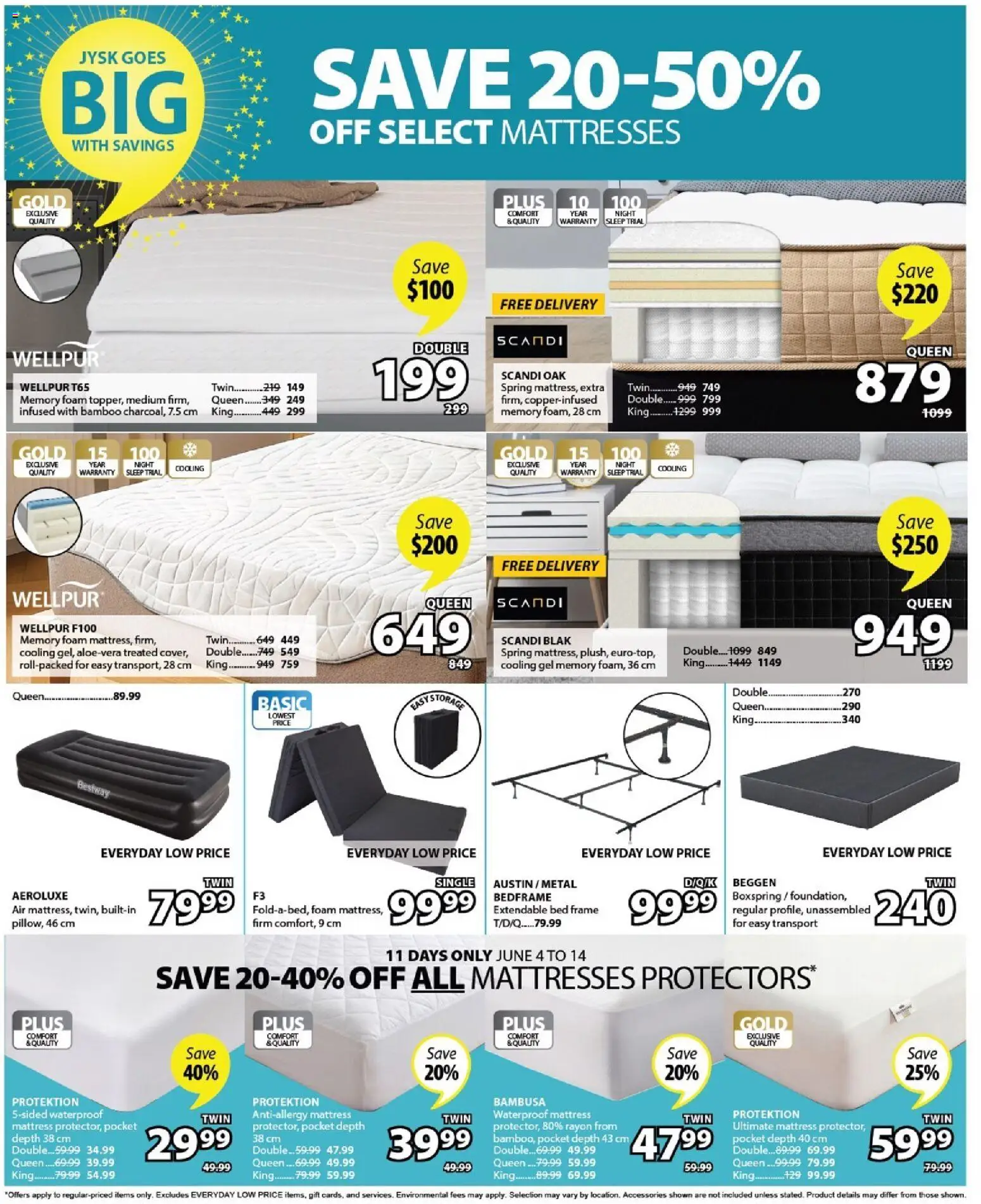 JYSK flyer valid from 04.06.2026 | Page: 11 | Products: Bed, Mattress