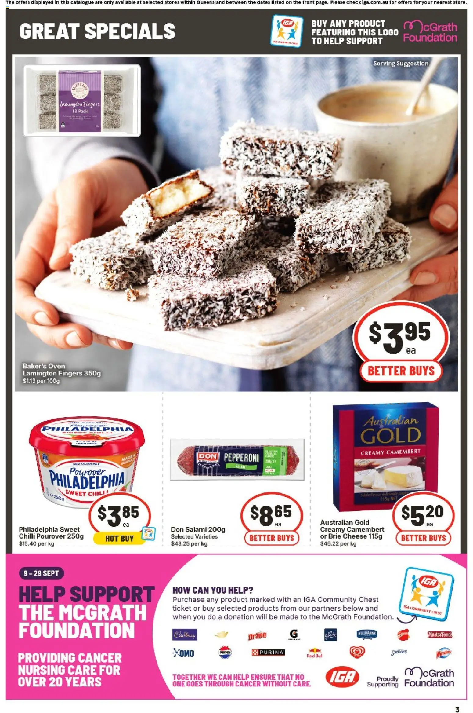 IGA catalogue - valid from 09/09/2026 | Page: 4 | Products: Cheese, Pepsi, Chilli, Foundation