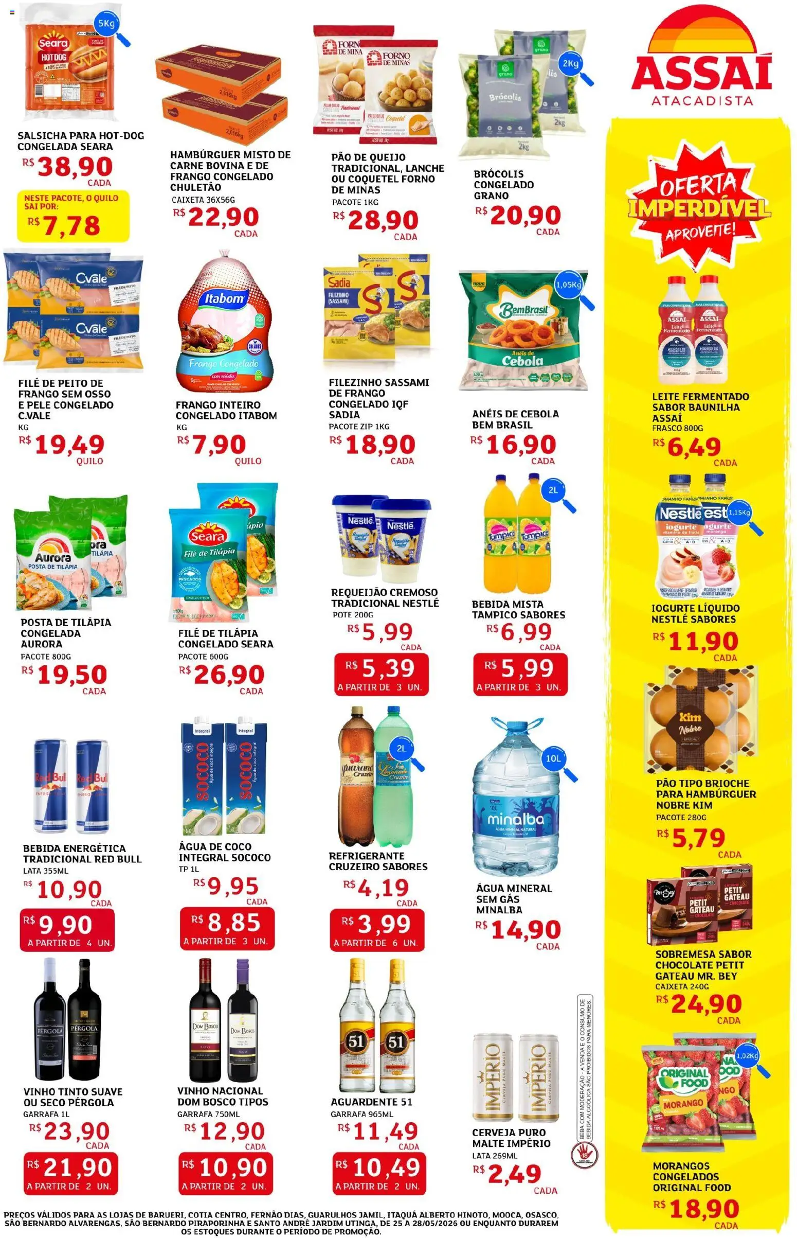 Assaí Atacadista Folheto - válido de 25.05.2026 | Página: 3 | Produtos: Cebola, Leite, Chocolate, Frango