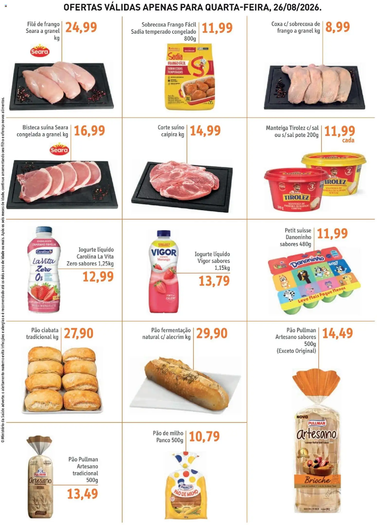 Sonda Folheto - válido de 26/08/2026 | Página: 2 | Produtos: Brioche, Manteiga, Pão, Cálcio