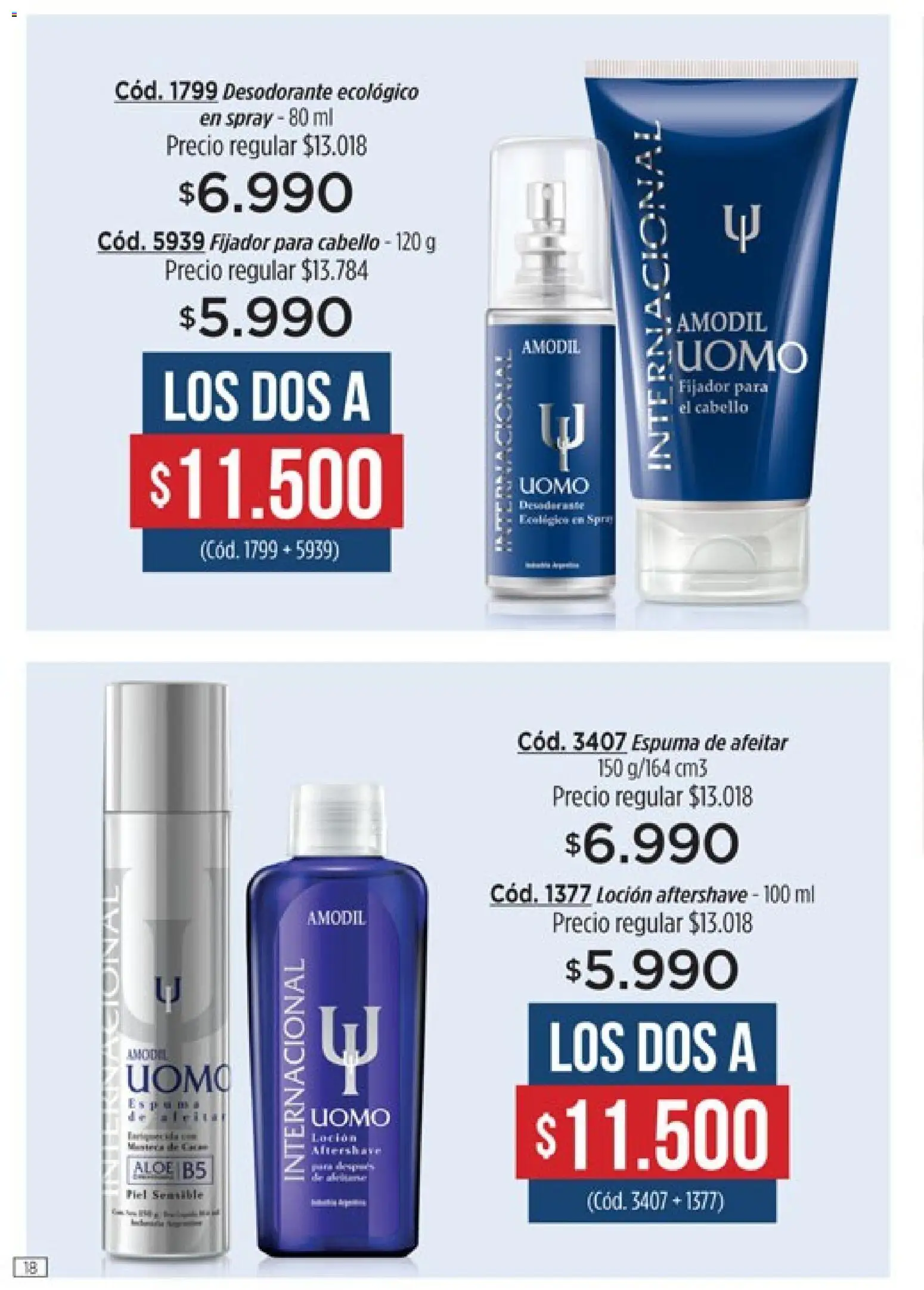 Catálogo Amodil Campaña 2 │ válido desde el 01.02.2026 | Página: 18 | Productos: Espuma de afeitar, Loción, Desodorante, Espuma