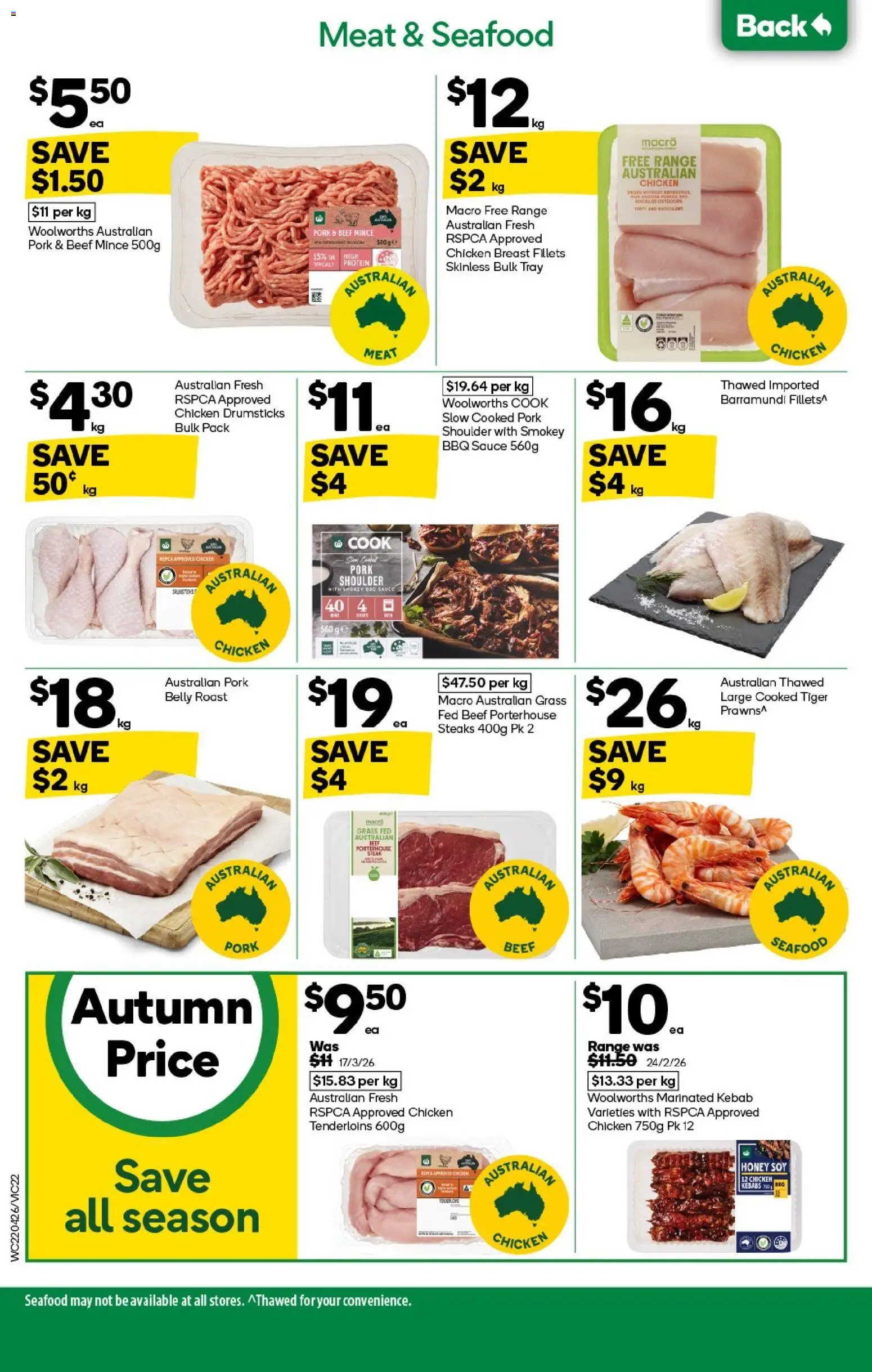 Woolworths catalogue - valid from 22.04.2026 | Page: 22 | Products: Beef, Meat, Sauce, Seafood